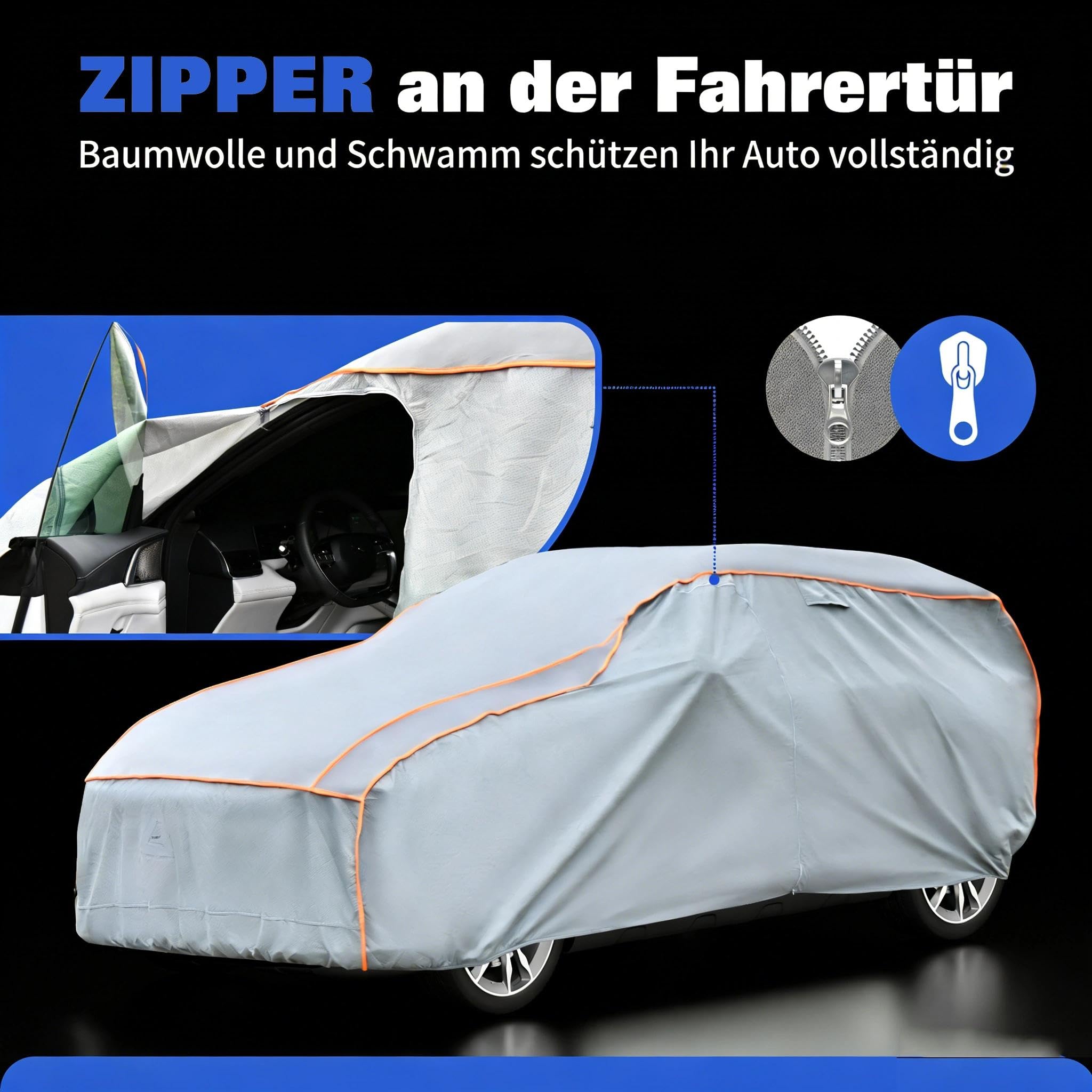 Hagelschutzplane, Auto Abdeckplane, Autogarage Für Draußen, wasserdichte Autoplane, Windfeste PKW Abdeckung, Lackschonende Hagelschutz Autoplane, SUV Hagelschutzgarage(SUV/ 450 - max. 480 cm Länge)