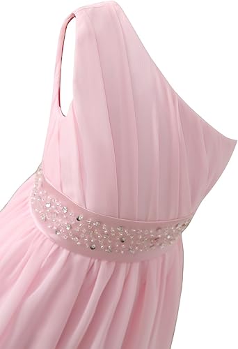 Miniatura 3 de Sarahbridal Vestidos largos de boda para fiesta de flores para niñas, vestidos largos de gasa con un hombro