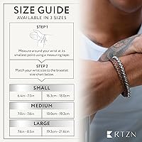 Vista 16 de RTZN® Brown Leather Bracelet for Men – Premium Artisan Handcrafted Mens Leather Bracelet – Multi-Stand Mens Bracelet Leather Collection Beaded