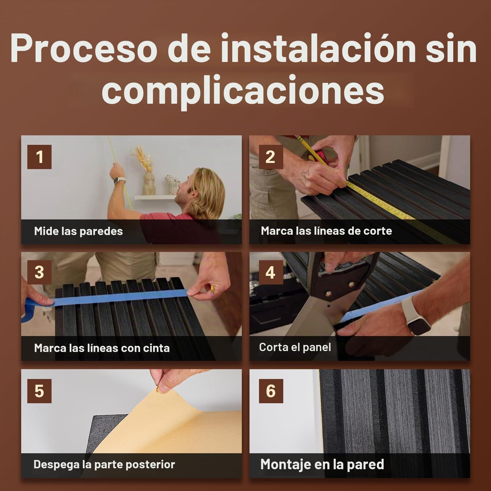 Paneles acústicos autoadhesivos, juego de 2 unidades, 100 x 52 cm, aislamiento acústico, reducción del eco, paneles de pared de chapa de madera, paneles acústicos de madera para decoración de pared