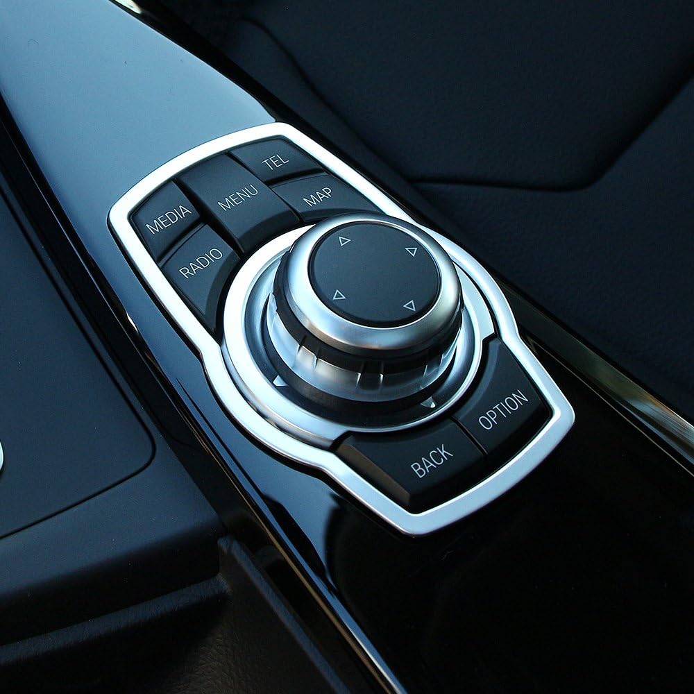 AndyGo Car Interior Multimedia Buttons Cover Molding Trim Fit for BMW 1 3 4 5 7 Series X1 X3 X4 X5 X6 2013-2018 E81 E87 F30 F31 F34 F32