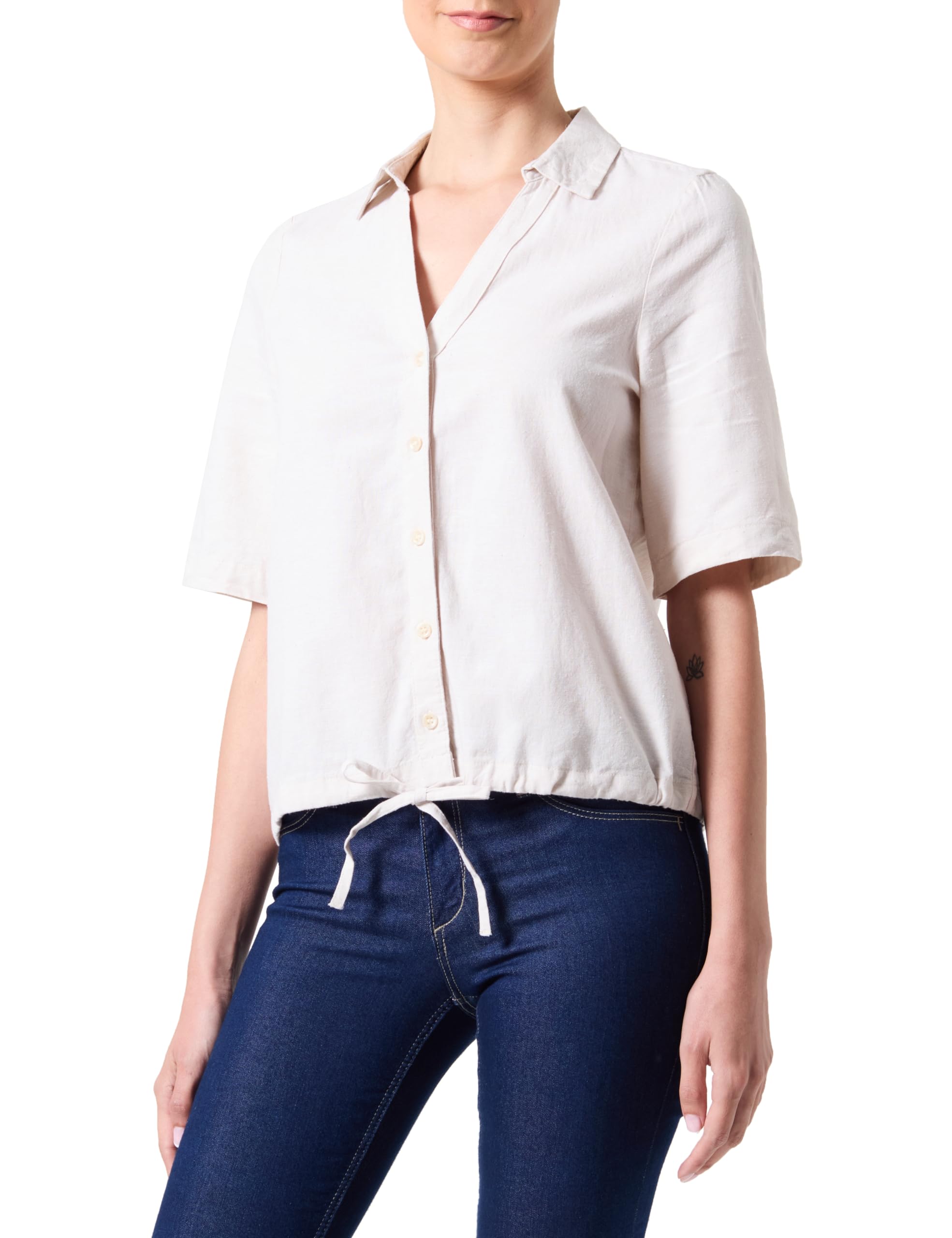 VERO MODA Women's Blouse, Silver Lining, M