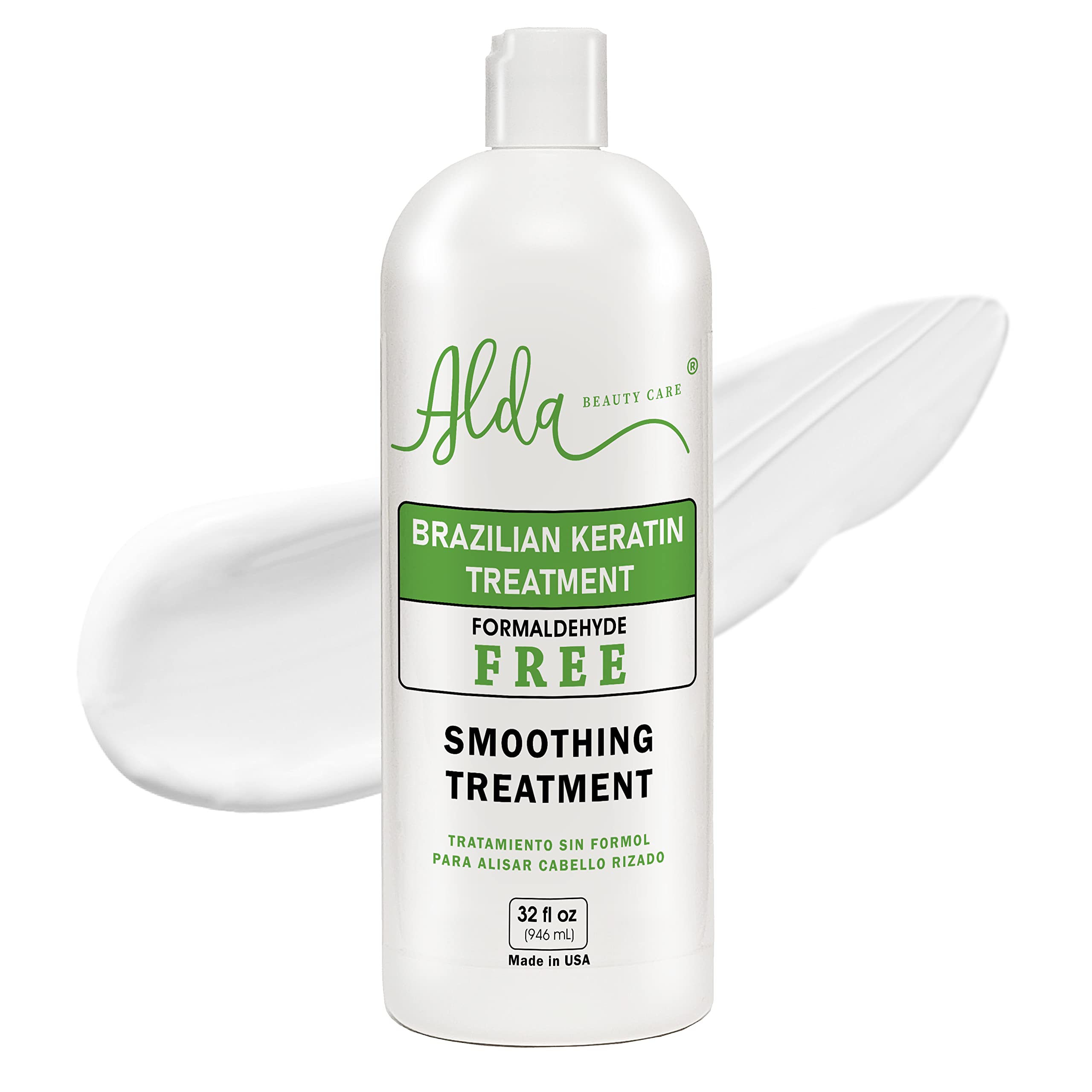 Alda Beauty Care Brazilian Keratin Hair Smoothing Treatment – Blowout Straightening System – Formaldehyde Free (32 fl oz)