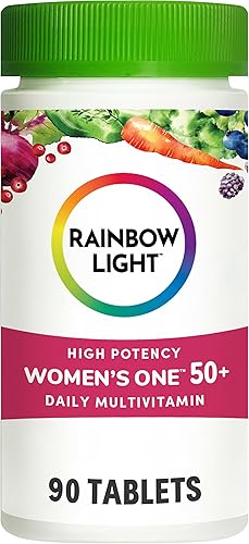 Rainbow Light Multivitamínico para mujeres 50+, vitamina C, D y zinc, probióticos, multivitamínico One 50+ para mujer proporciona apoyo inmunológico