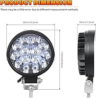 Vista 2 de Willpower 10 piezas 8.1 cm 42W Mini Focos LED de trabajo ultra delgados, luces LED para todoterreno, 12V 24V, lámparas antiniebla para camiones