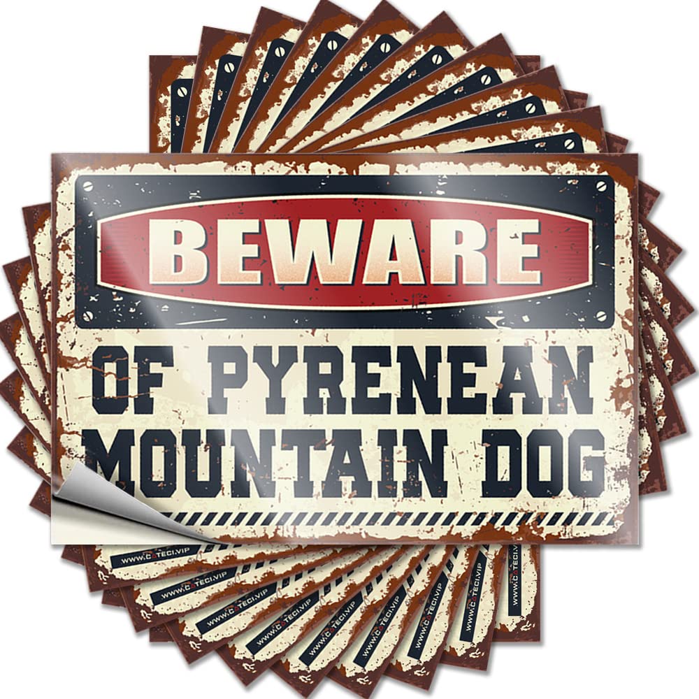 Tattoo Mimosa Custom Stickers, Garage Waterproof Beware of Pyrenean Mountain Dog for Hydro Flask | Core Vinyl Decals for Mom Holiday Gift(12X18CM)