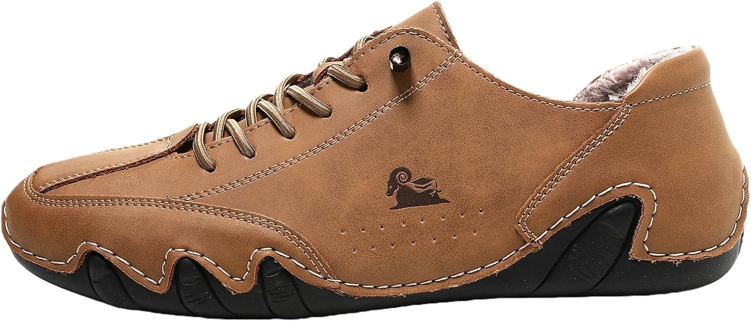 Ankle Boots for Women Warm Fur Lined Winter Boots Slip On Round Toe Flat Boot Waterproof PU Leather Short Booties Comfortable Non-Slip Running Walking Shoes