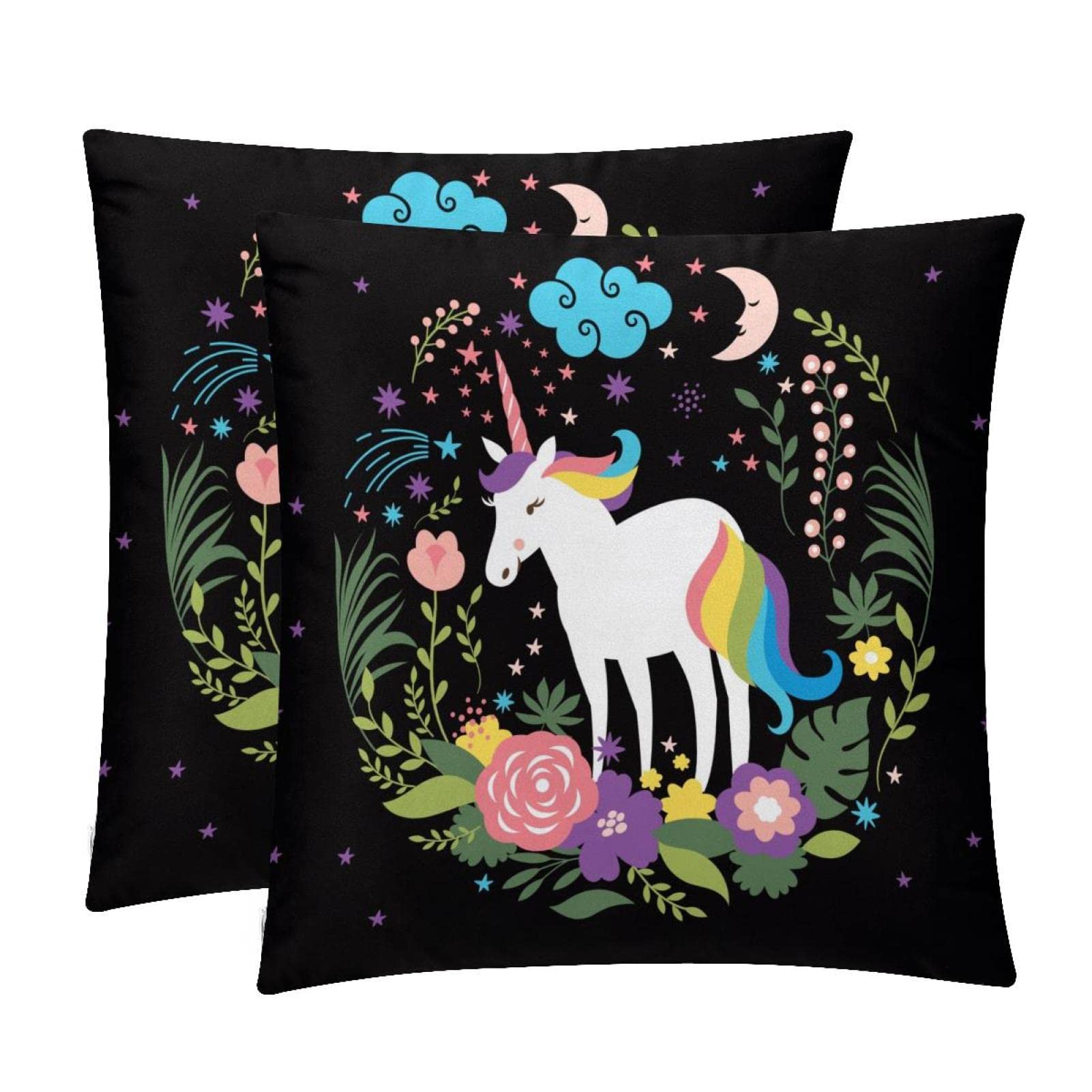 Housses coussin lombaire licorne fleur pour soulager le dos et decorer la maison