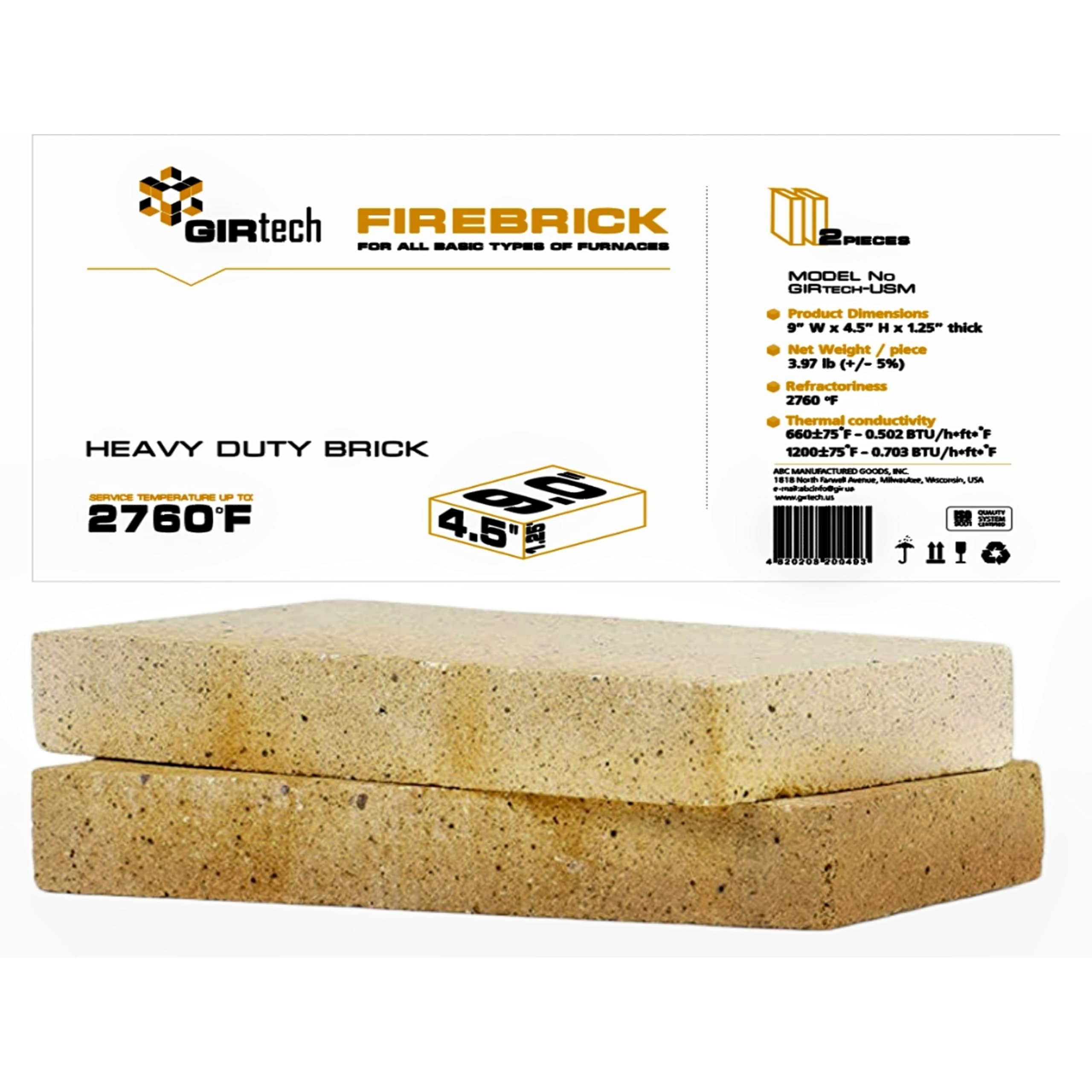 GIRtech USM-2 Heavy Duty Fire Brick 2760 F