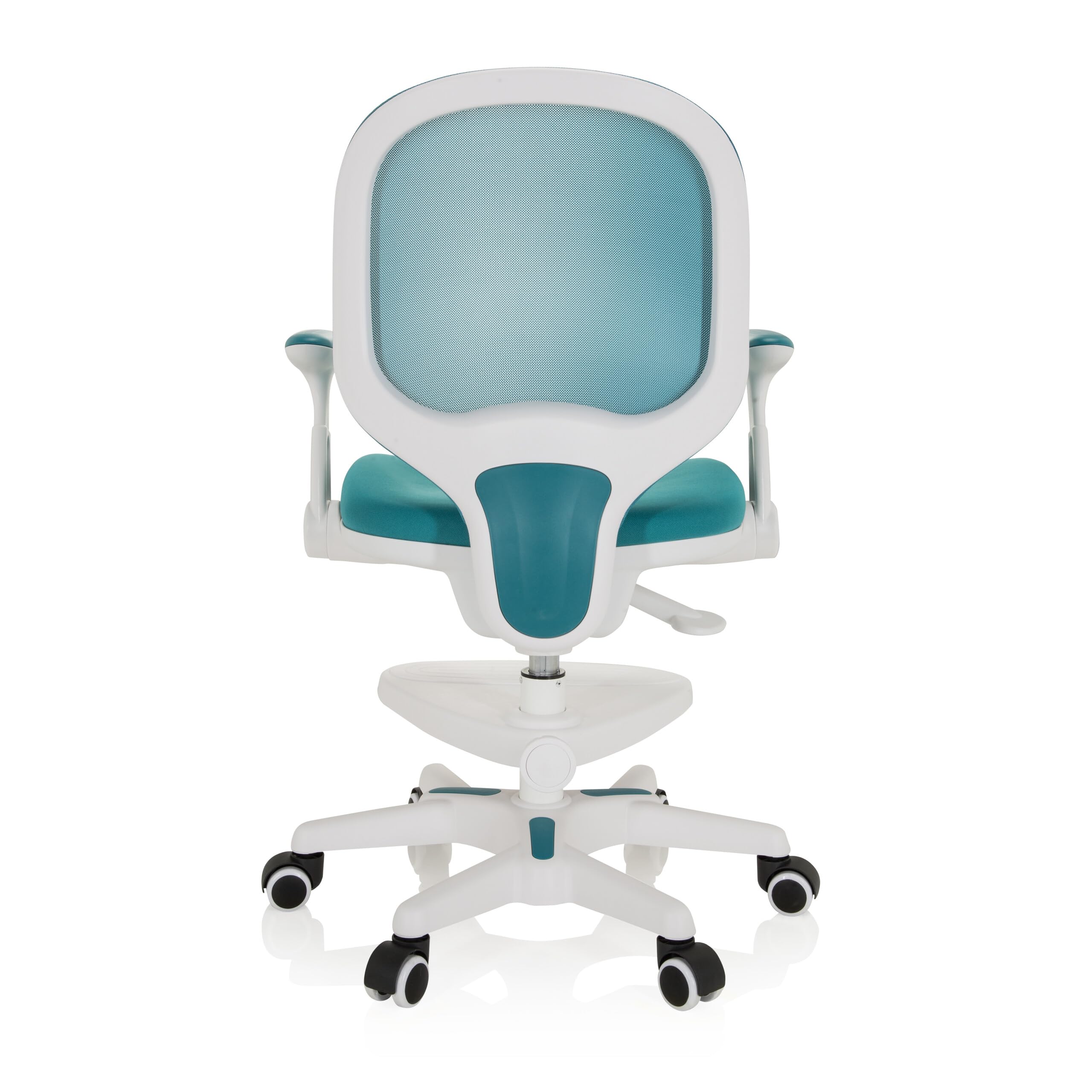hjh OFFICE Silla para niños Silla giratoria Kid Ergo Tela/Tejido de Malla Práctico reposapiés Regulable en Altura Azul