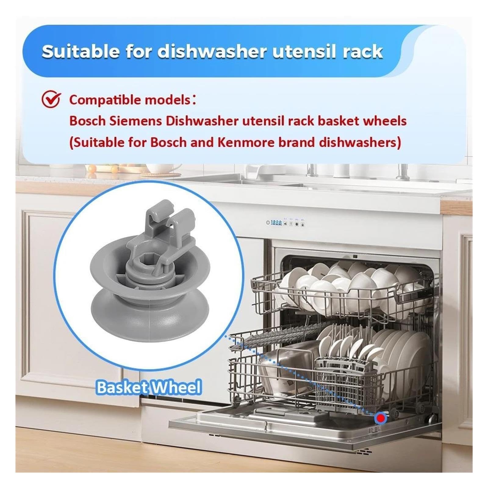 Ruedas De Cesta De Lavavajillas,Compatible Con Siemens