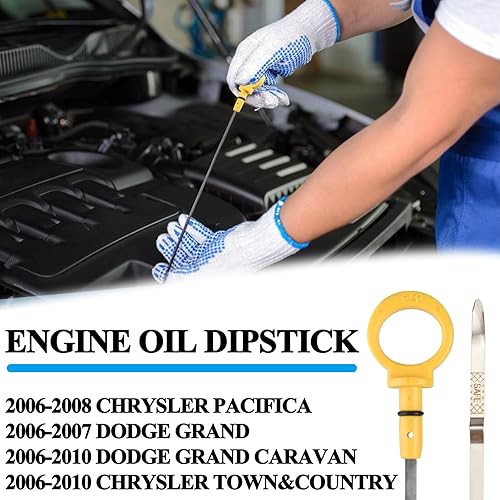 Miniatura 2 de Varilla de nivel de aceite de motor compatible con Dodge Grand Caravan 2006-10, Chrysler Town & Country  Chrysler Pacifica 2007-08, Caravan 2006-07