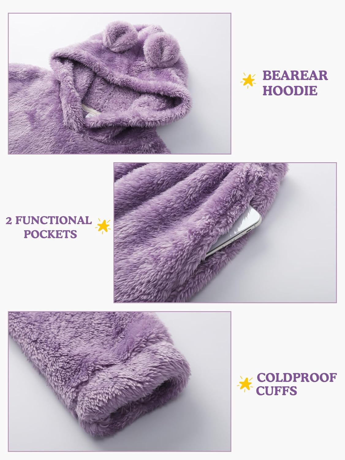 YKR Girls Fuzzy Pants Set Bear Ear Crop Hoodie Fleece Sweatsuit Two Piece Outfit Cute Fluffy Sweatshirt - Image 2