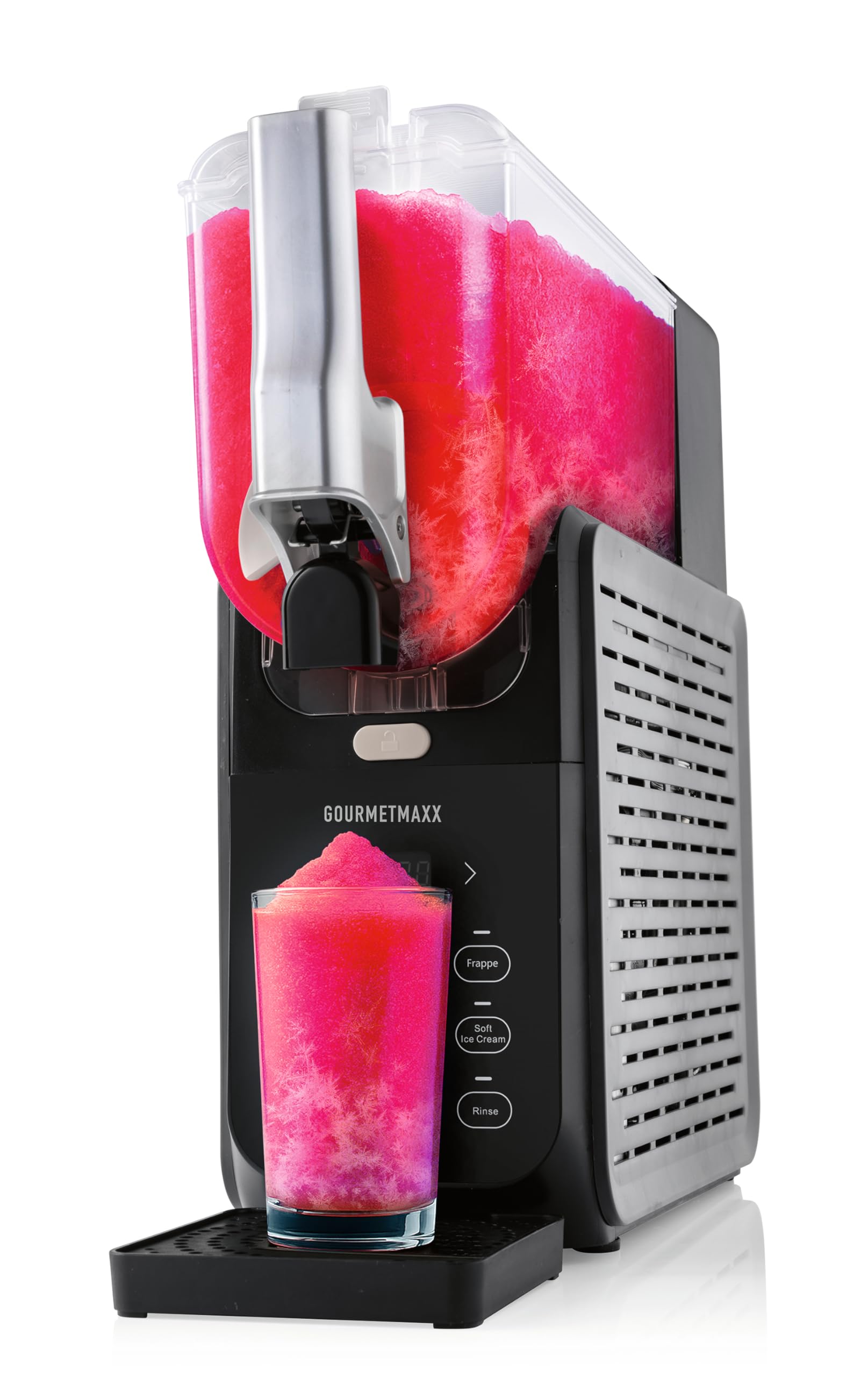 GOURMETmaxx FreezeUp Slush Eis Maschine | Slush Ice Maker z 5 trybami | Slushmaschine do Slushies, mlecznych koktajli, miękkich lodów itp. | Slush Maker elektryczny – 2,8 L | Maszyna do lodów Slush