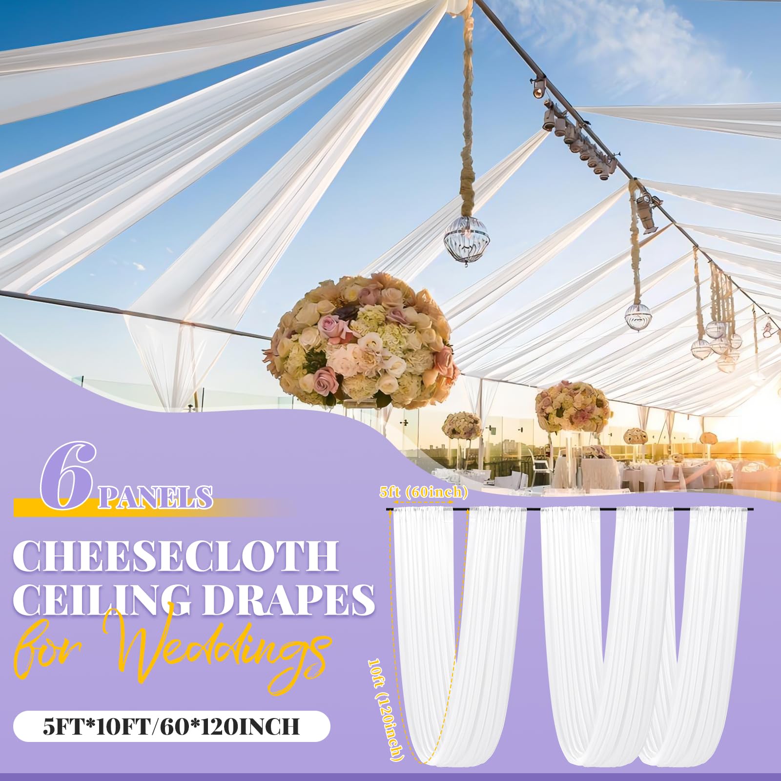 Tela Gasa Blanca 30 Piezas De Gasa De Boda Para Silla, Decoración De  Pasillo Para Ceremonia Y Iglesia, Tul, Cortinas De Silla De Novia (oro Rosa  Tul Blanco Decoracion Boda, image size:1600x1600