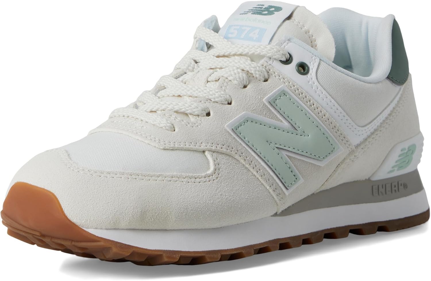 New Balance Women's 574 V2 Spring Sneaker, Sea Salt/New Spruce, 12 M - Image 7