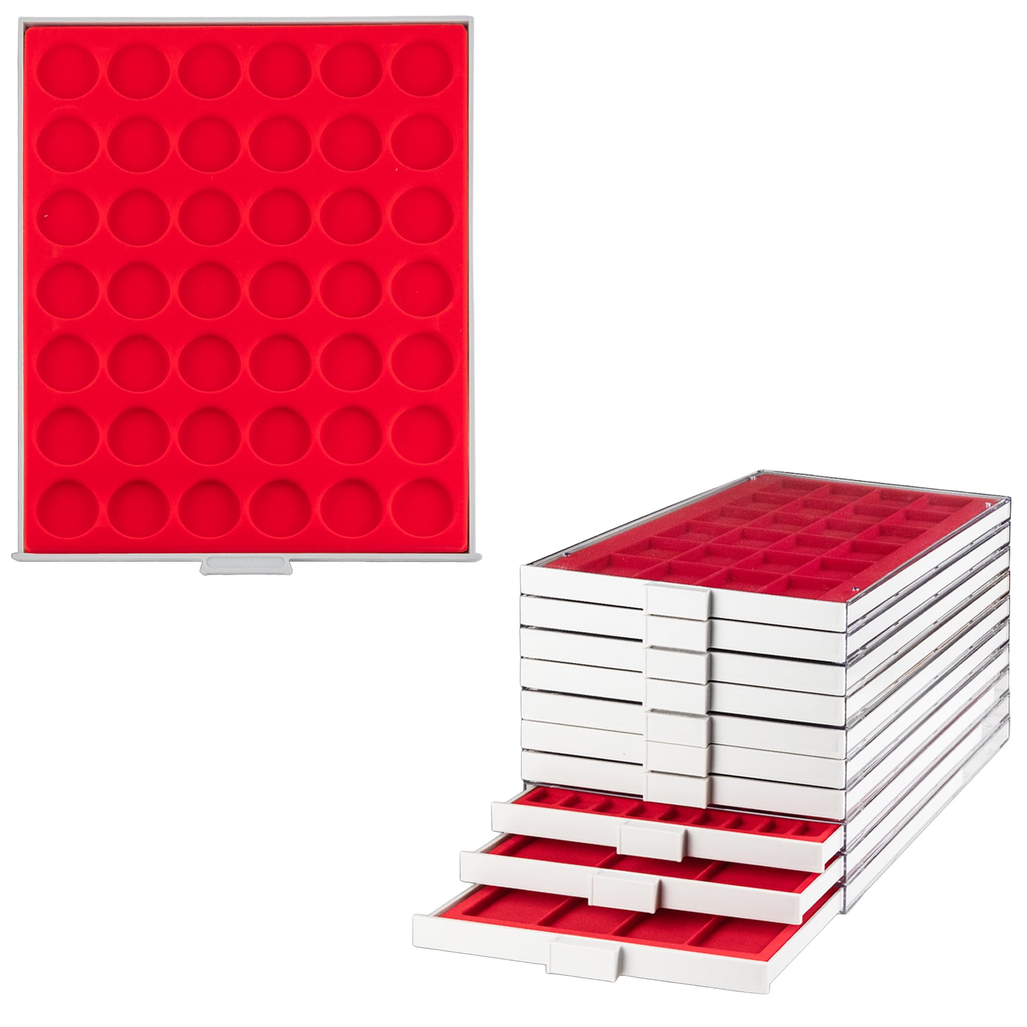 Prophila Médaillier Gris 45 Compartiments Angulaires En 3 Tailles