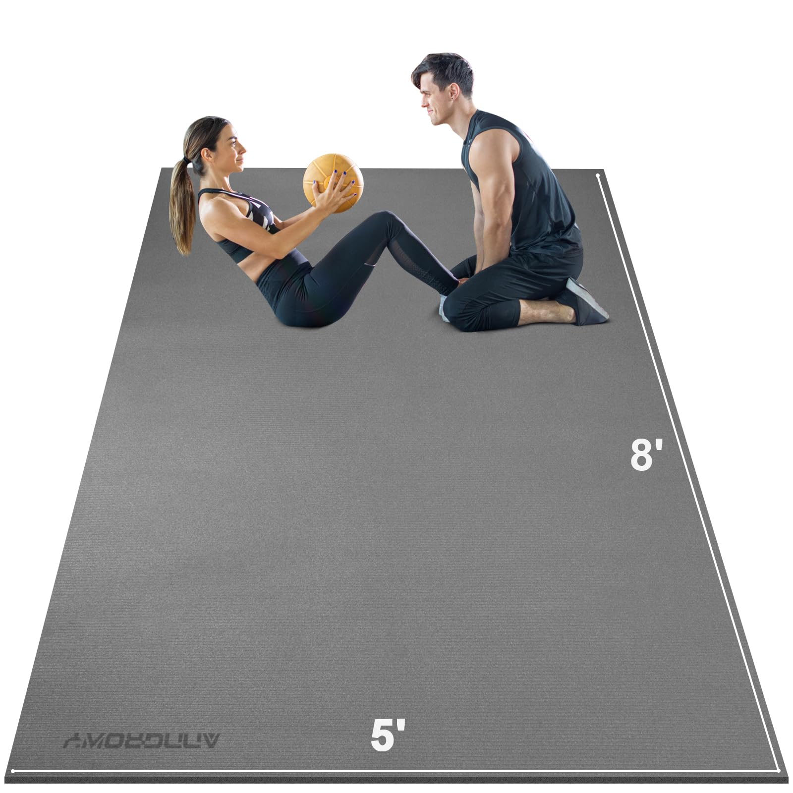 Large Exercise Mat 8'x5'|12'x6'|10'x6'|6'x4'|6'x2' Workout Mat for Home Gym Mats Exercise Heavy Duty Gym Flooring Fitness Mat Large Yoga Mat Cardio Mat for Weightlifting, Jump Rope, MMA, Shoe-Friendly