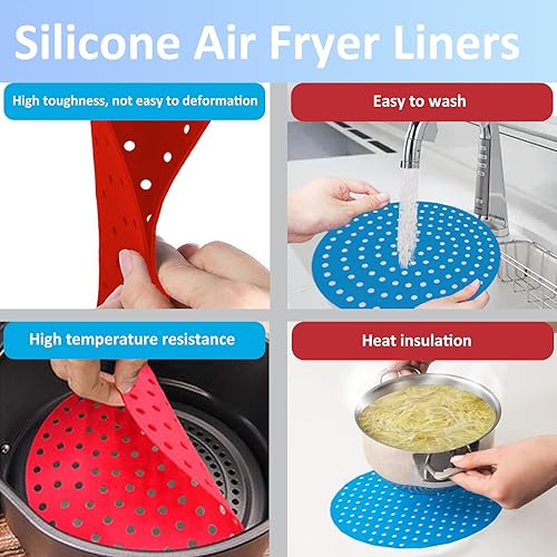 Miniatura 3 de Kit de accesorios 5 en 1 para freidora de aire: forro de papel a prueba de aceite, revestimientos de silicona, rociador de aceite, juego de hojas