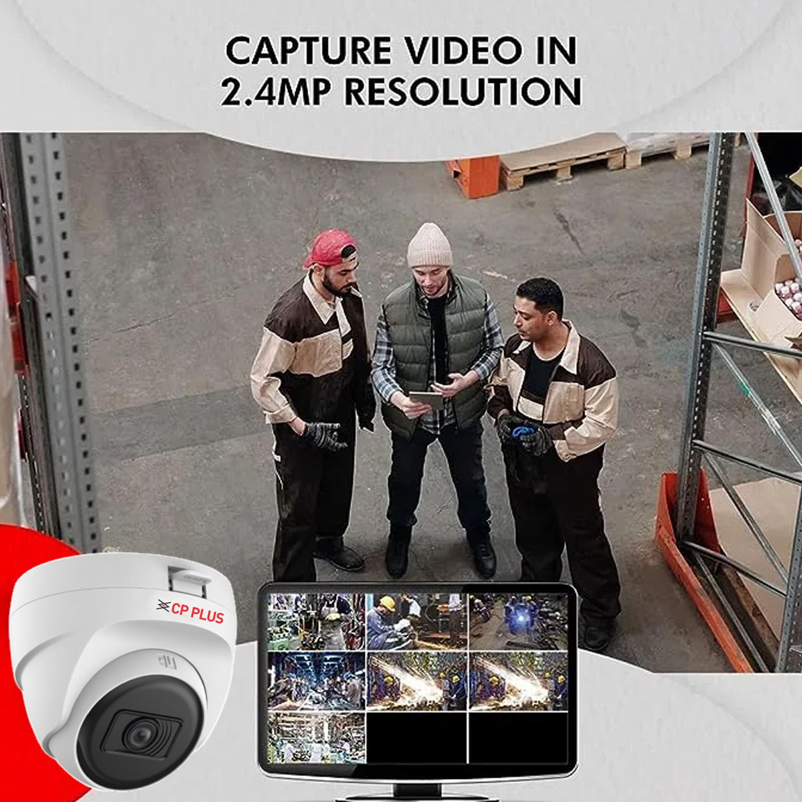 CP PLUS 2.4MP Full HD IP Indoor Wired Dome Camera CP-URC-DC24PL3 Compatible with DVR only | 30 Meters IR Black & White Night Vision | 3.6mm Lens | Motion Detection, White — Amazon image 3