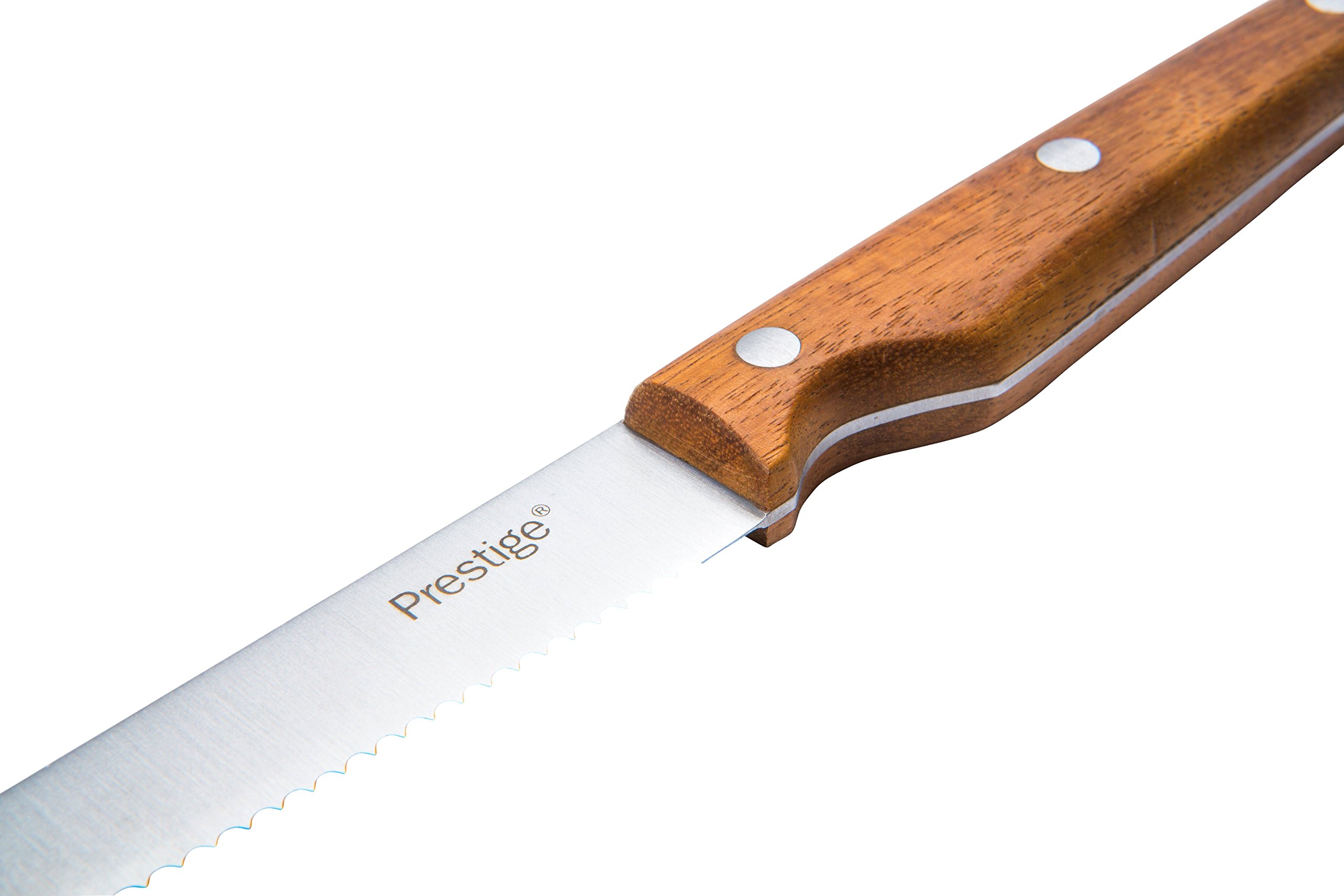 Prestige Moments Stainless Steel and Acacia Steak Knives, Wood, 6