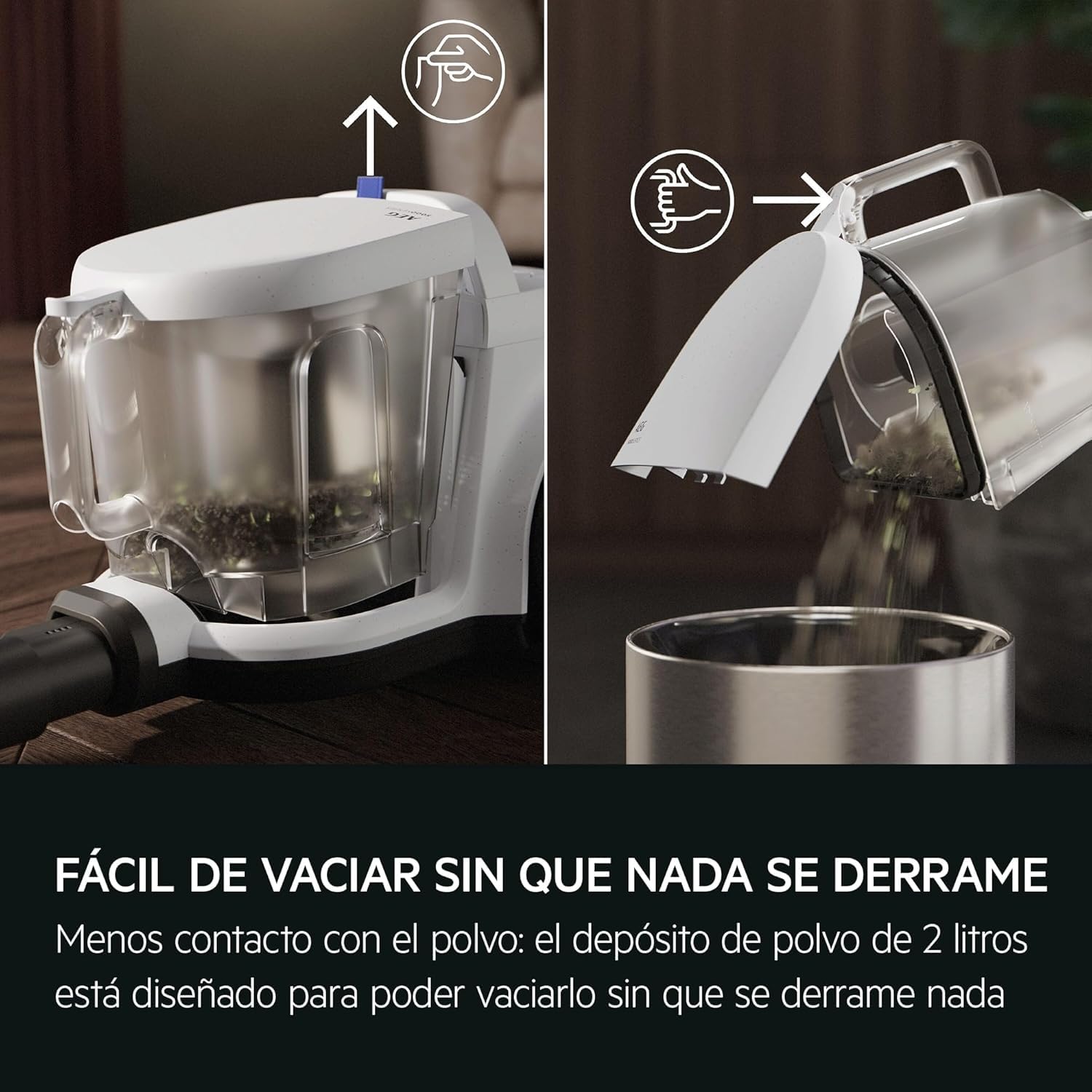AEG Clean 5000 Aspiradora sin Bolsa AL51C1LDB, Aspirador de Suelo para Todo Tipo de Superficies, 1000 W, Radio de Acción 9 m, Depósito 2 L, Filtro HEPA Lavable, 50% Material Reciclado, Azul