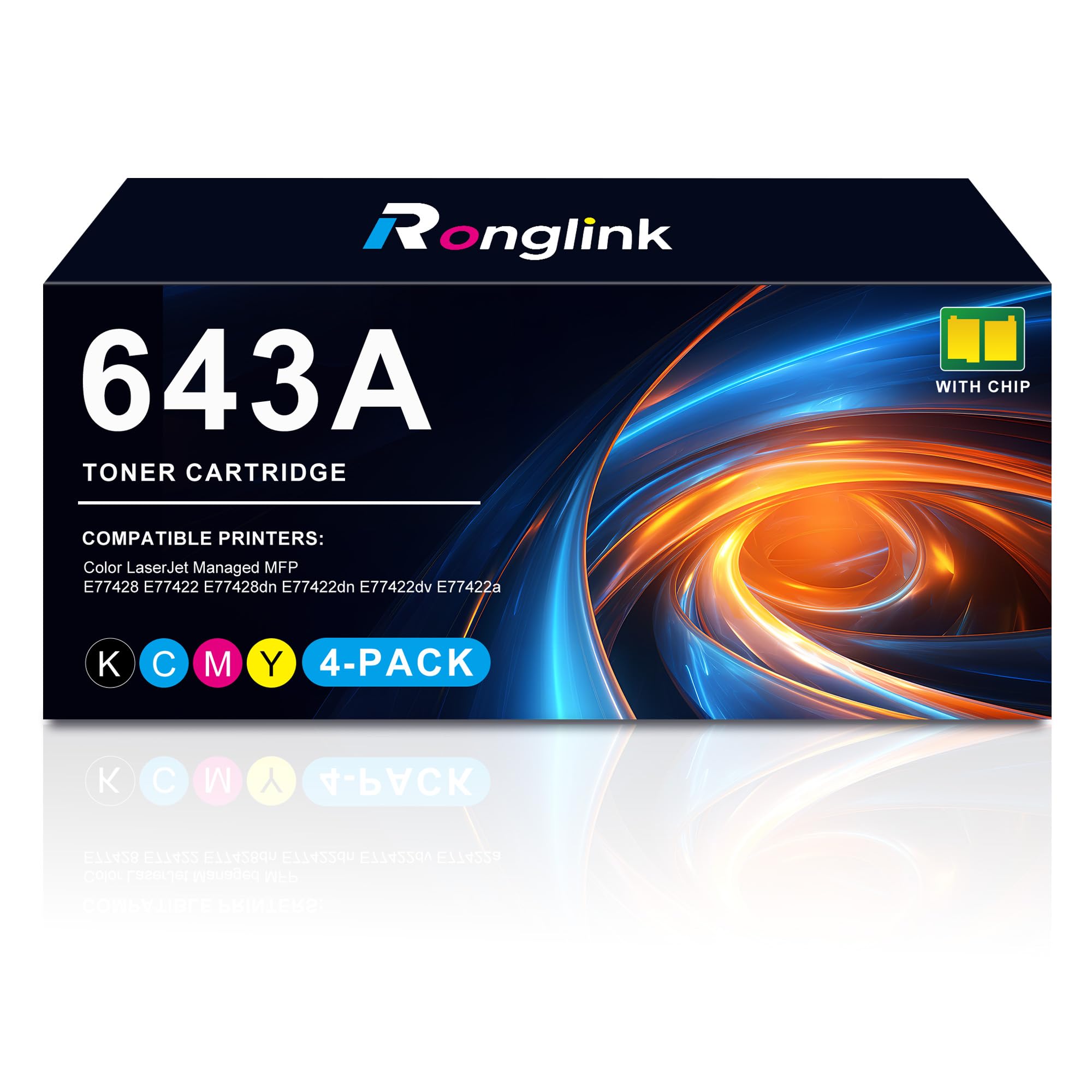 643A Toner Cartridges Replacement for HP 643A Q5950A Q5951A Q5952A Q5953A Toner Cartridge Works with Color Laser 4700 4700dn 4700dtn 4700n 4700ph Printer (4-Pack, Black Cyan Magenta Yellow)