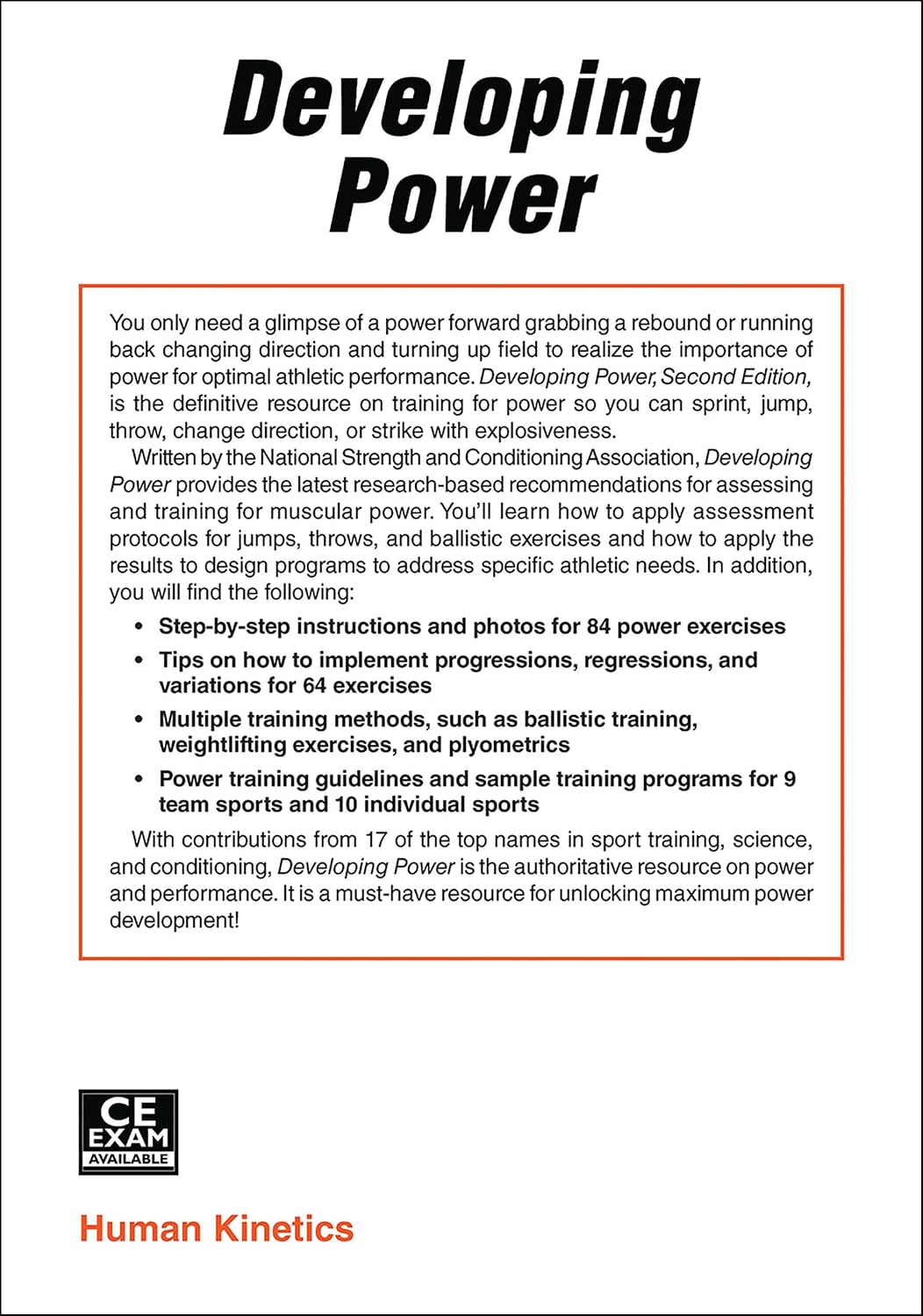 Developing Power (Nsca Sport Performance)