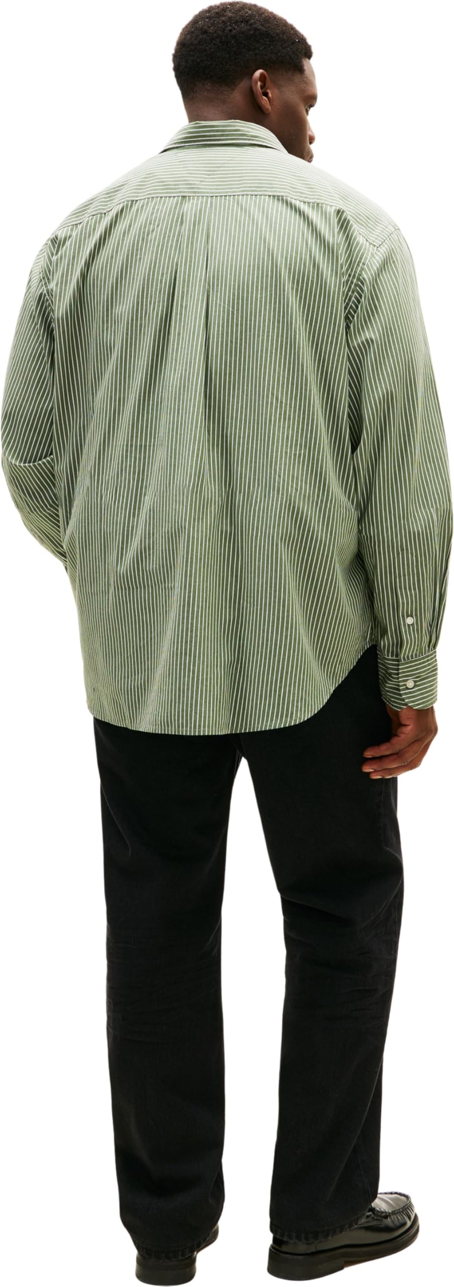 Tommy Hilfiger Męska koszulka BT - CORE Hairline POP RF MW0MW43027 L/S Koszula, Zielona, 5XL_Plus, Zielony (sosna górska/pasek), 5XL