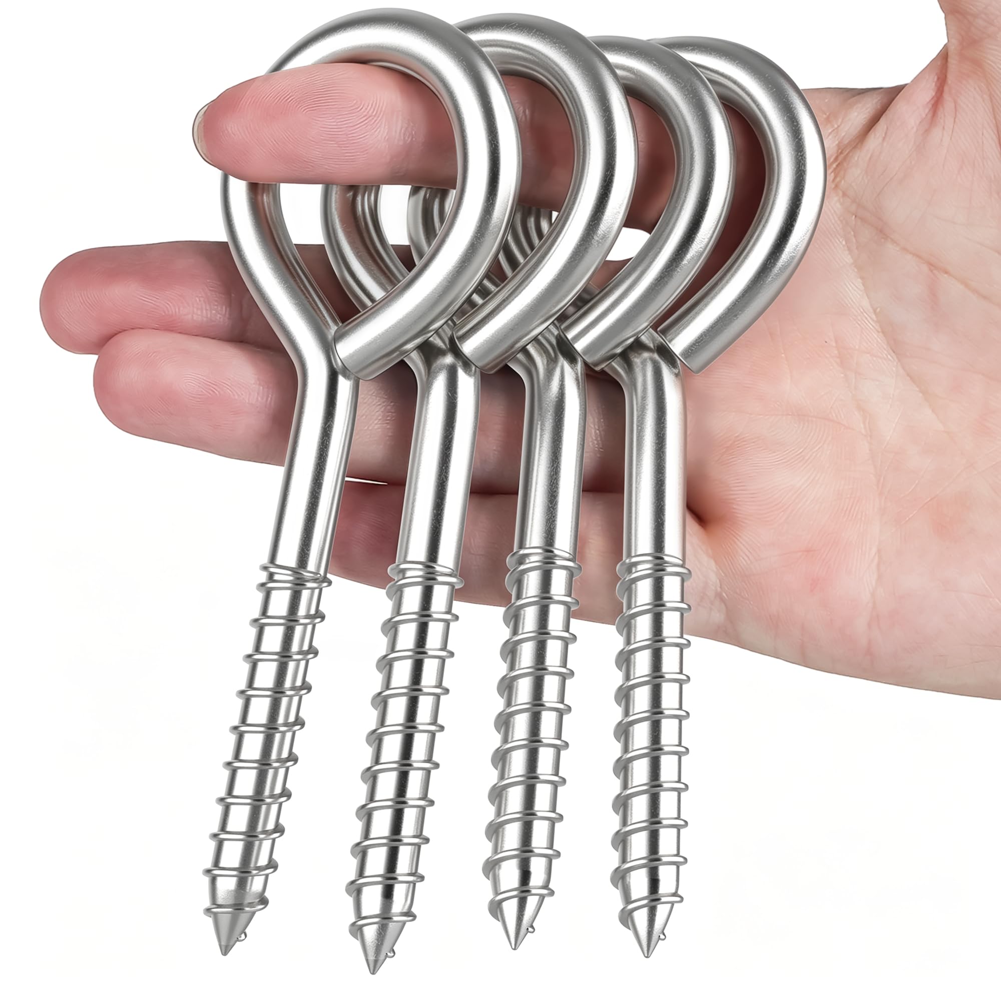 TLAZZ Screw-In Eye Hooks - 4 Pack -8 TLAZZ Screw-In Eye Hooks - 4 Pack -8
