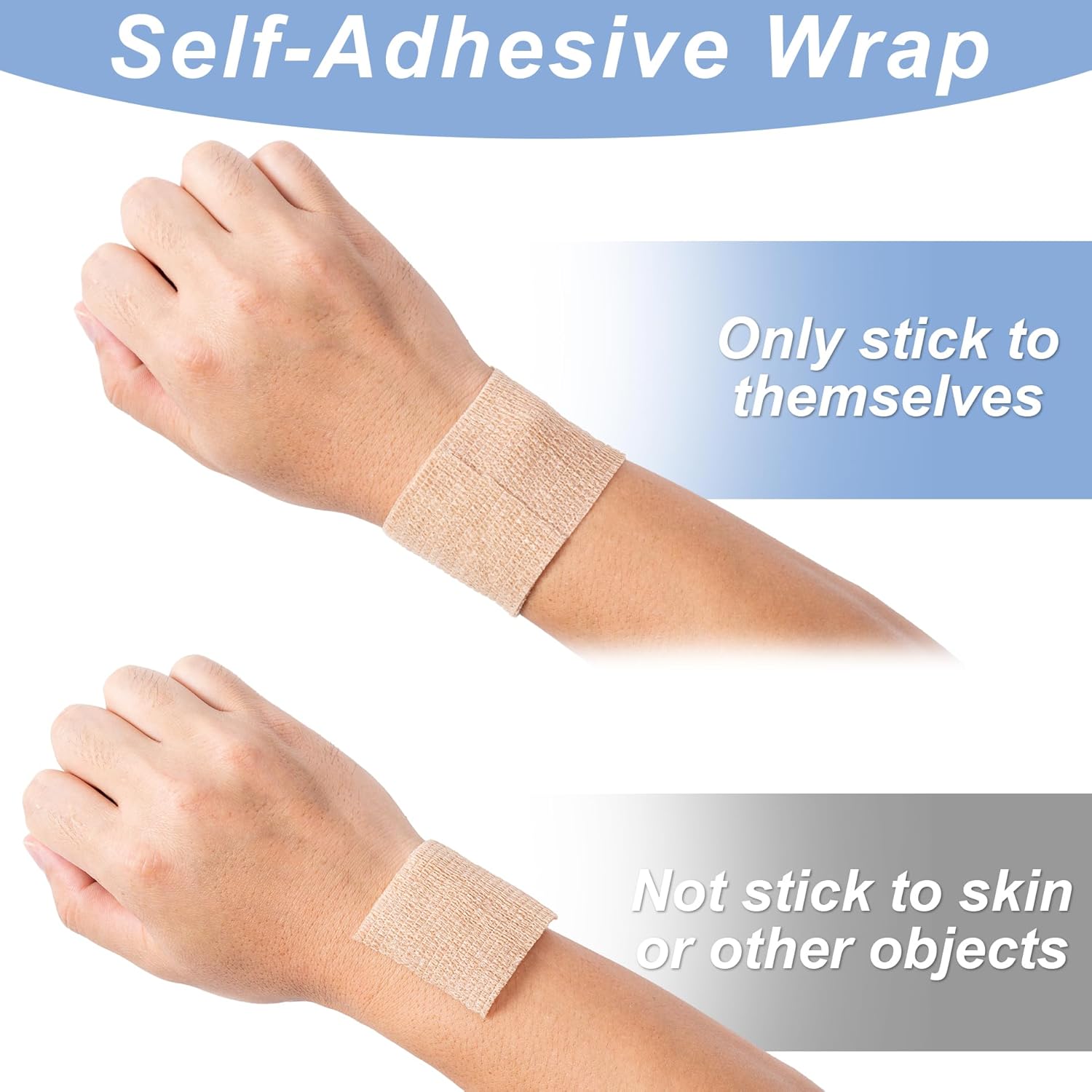 16 Pack Self Adhesive Bandage Wraps,2" X 5 Yards Non-Woven Elastic Cohesive Bandage Wrap, Color Athletic Tape for Wrist, Vet Wrap, Ankle Tape (Blue) - Image 4