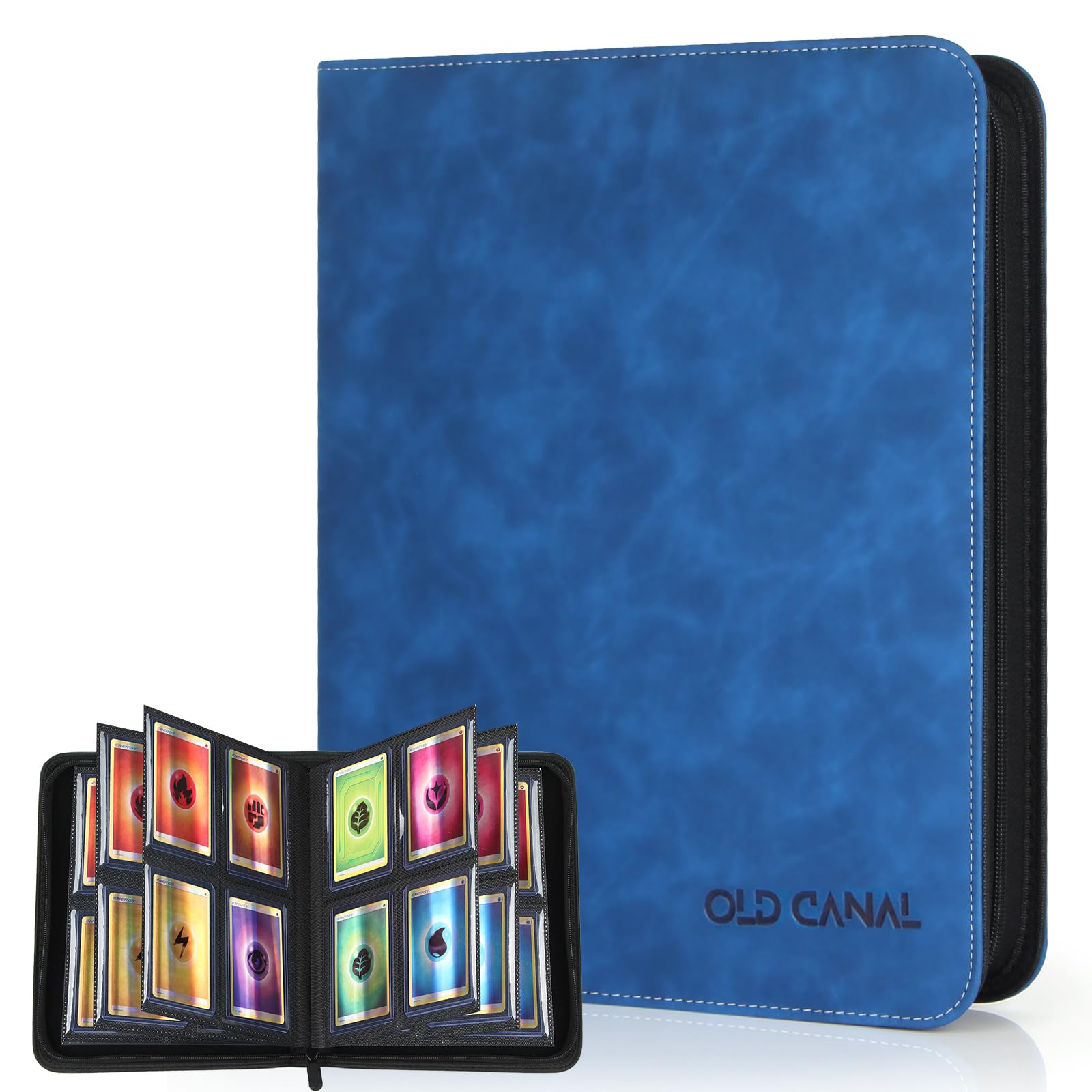 Old Canal Top Loader Binder, 4 Pockets Card Binder Holds 112 Top Loaders, Premium Trading Card Collection Holder
