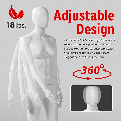 Miniatura 3 de Maniquí flexible de 360 PP con expresiones vívidas y postura ajustable, fácil montaje, base de metal duradera, se adapta a todas las prendas, no