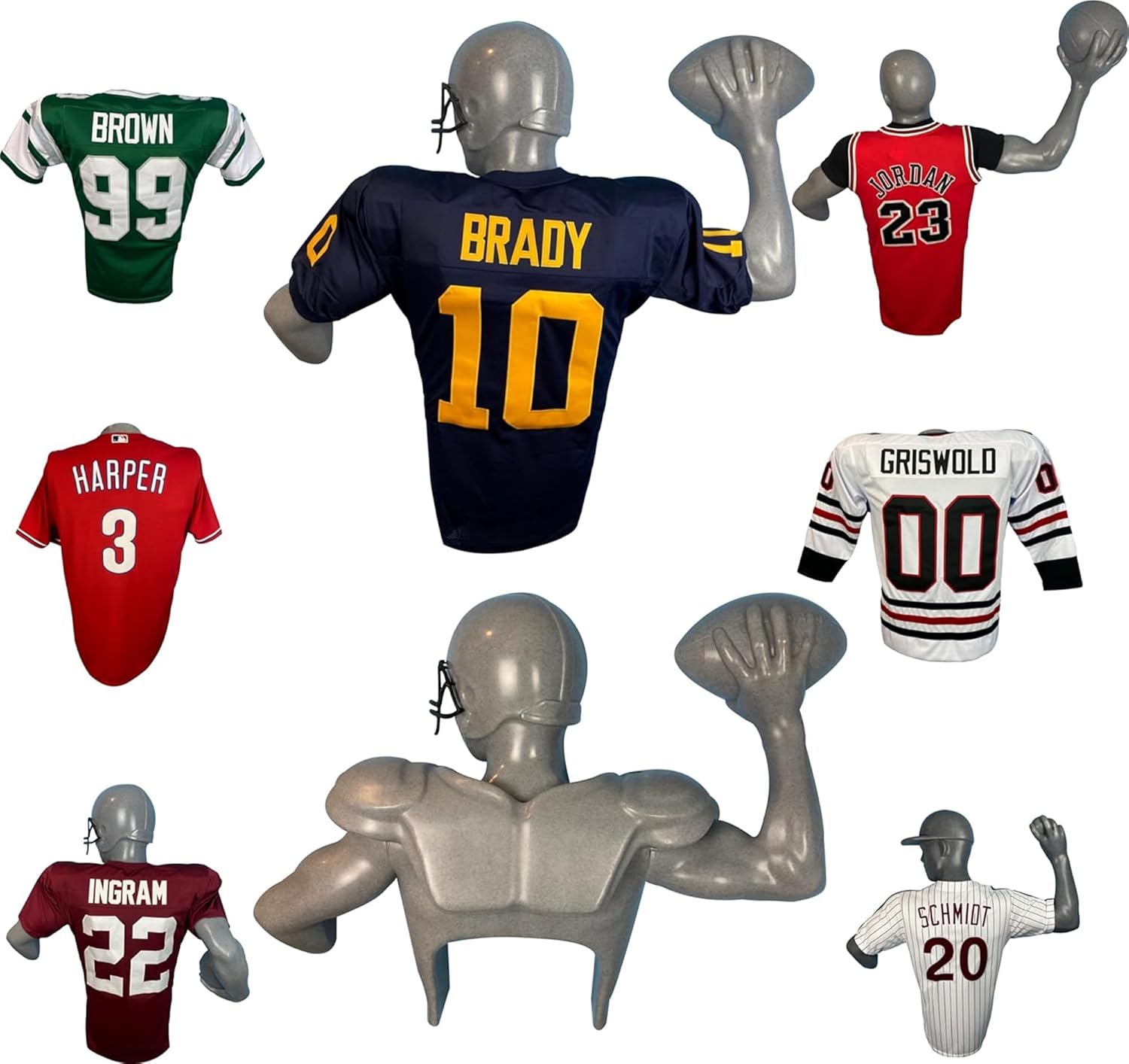Jersey Display Case, Wall-Mount Frame Hanger for Football, Baseball, Basketball, Soccer, Hockey, Protect & Showcase Sports Memorabilia, Perfect for Jerseys, Shadow Box Statue Alternative