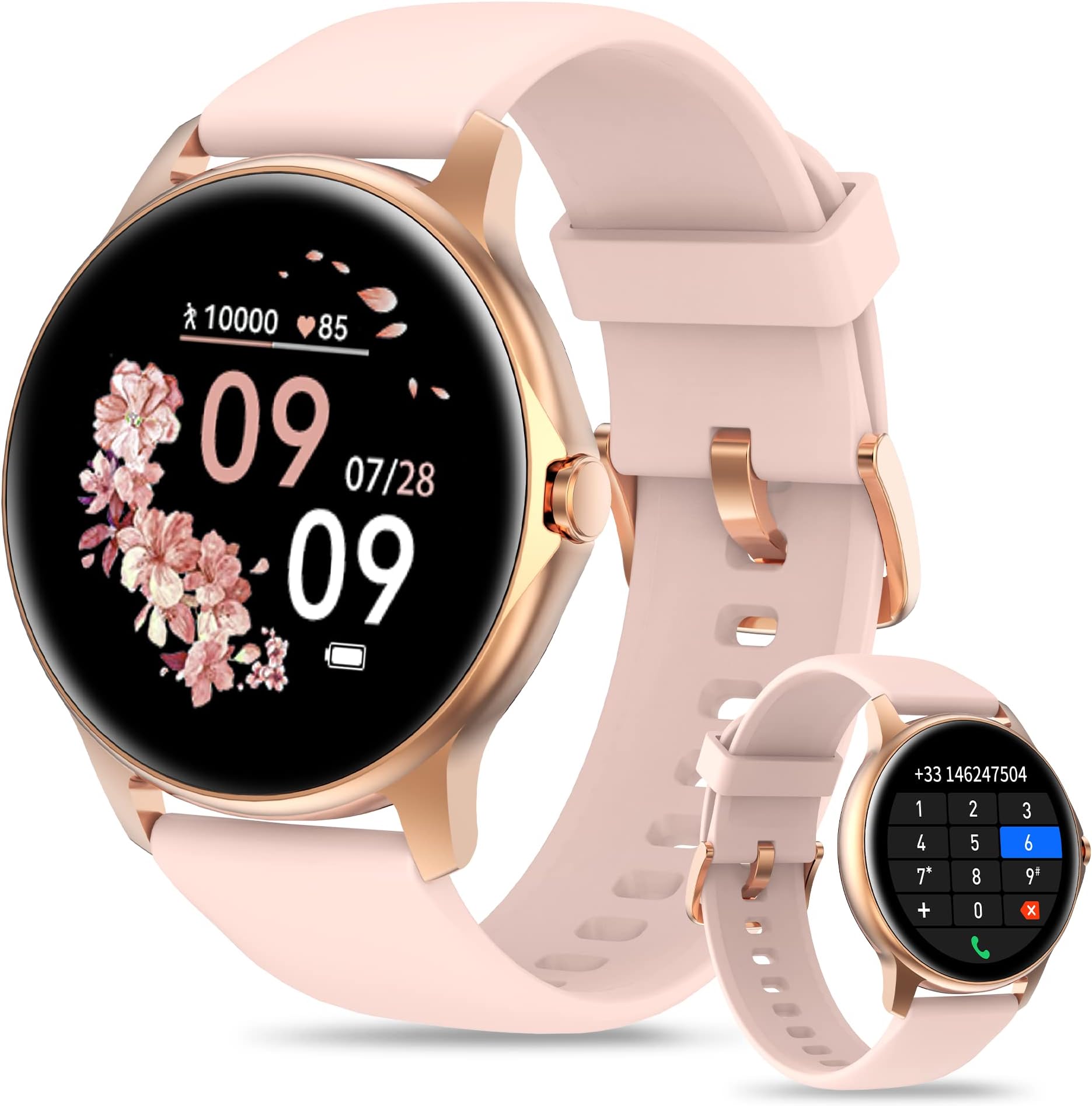 Montre Connectée Bluetooth – Fitness, Cardio, Sommeil, Pas, Calories, Android/iOS