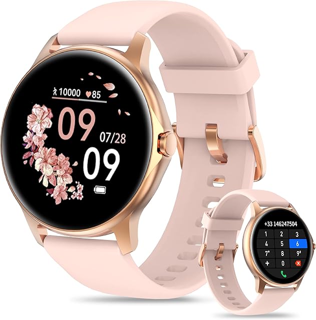 Smart Watch for Women Answer/Make Call, 110 Sports Modes, 1.3" Touch Screen Fitness Watch with Blood Oxygen/Heart Rate/Sleep Monitor, Step Counter Fitness Tracker IP68 Waterproof for iPhone Android
