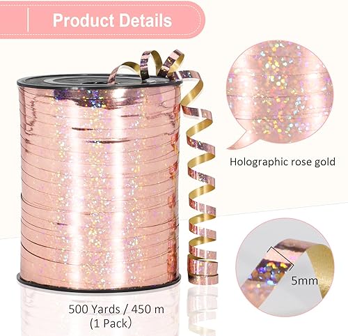 Miniatura 96 de Cinta rizadora morada – Cinta rizadora metálica brillante de 500 yardas para envolver regalos, globos, Halloween y fiestas de cumpleaños Cinta morada