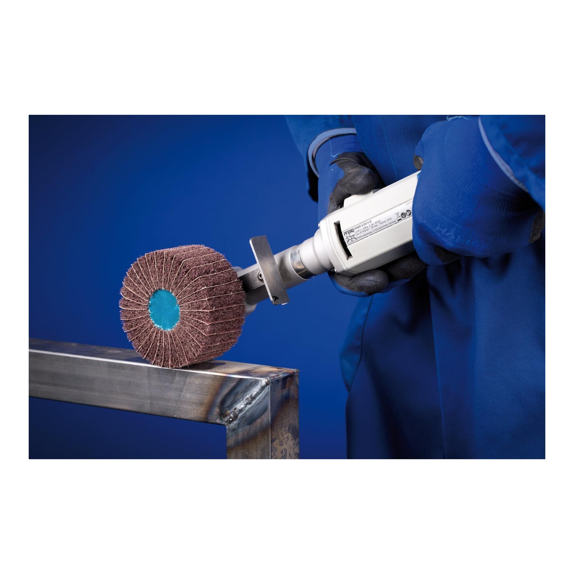 Polinox - Ruota abrasiva con filettatura PNZ, diametro 100 mm, larghezza 50 mm, RPM 6.000, filettatura M14, grana: 180