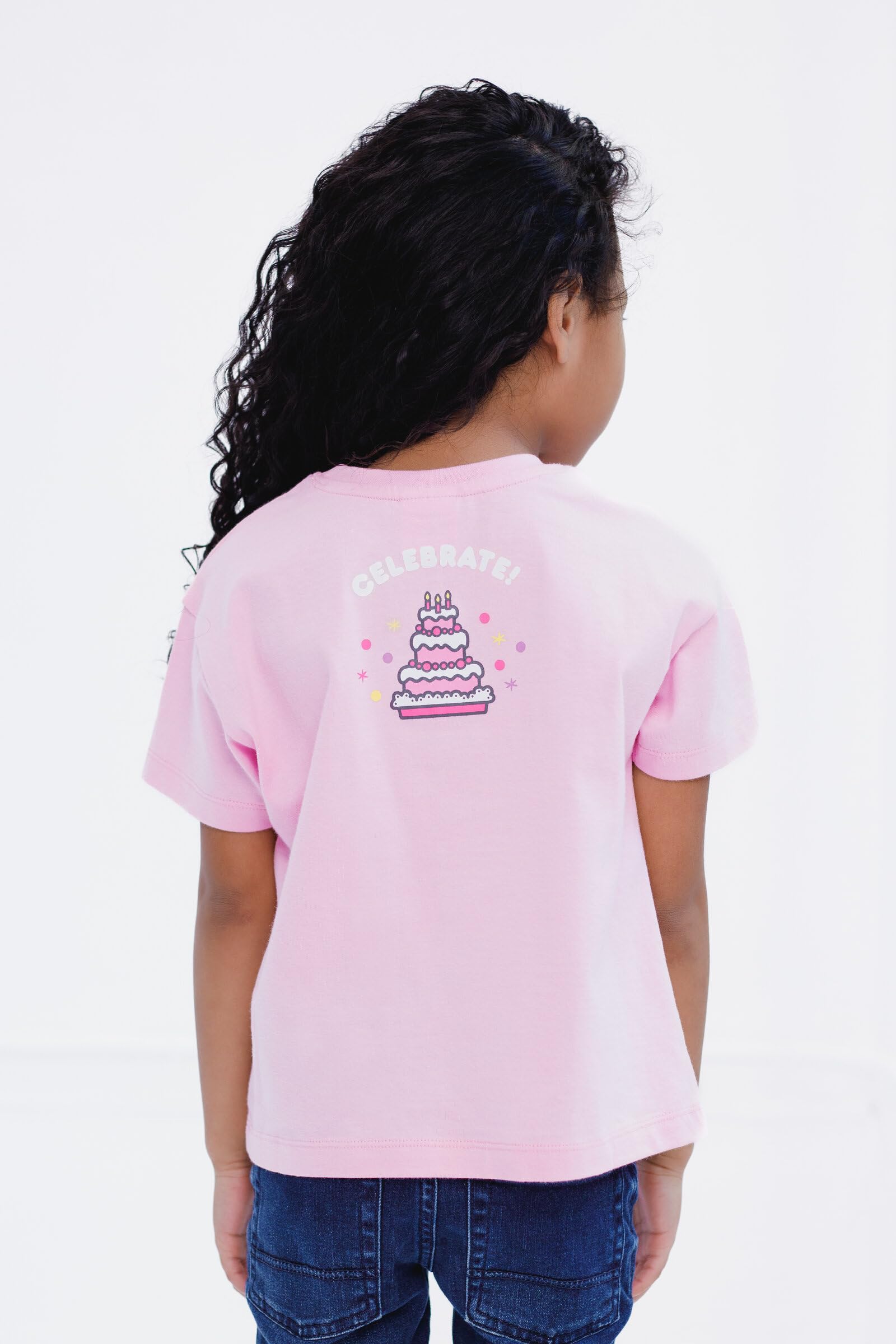 Hello Kitty Camiseta de cumpleaños, día de San Patricio, 4 de julio, Navidad, Halloween, para niñas, tallas de niño a niño grande (2T - 14-16)