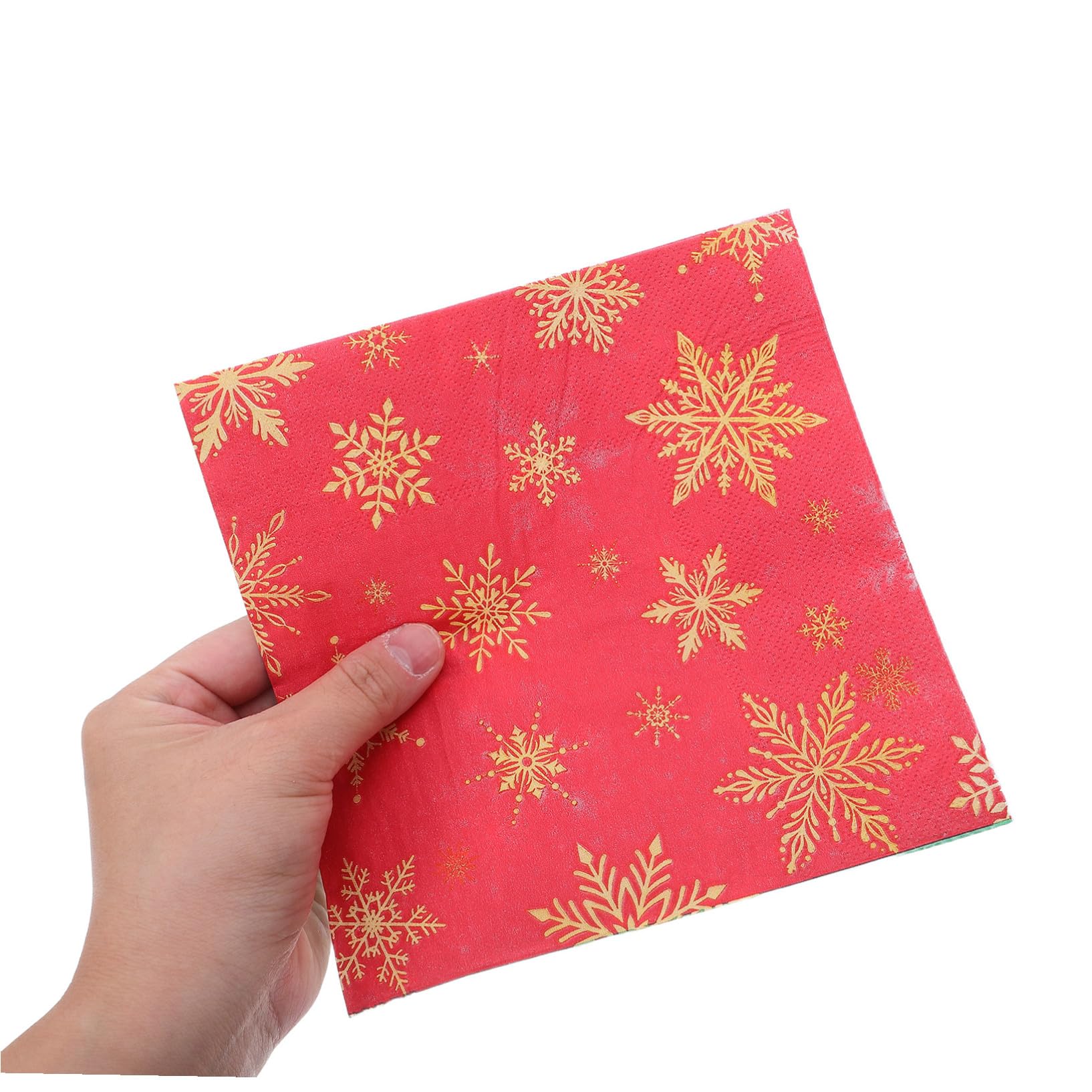 PLAFOPE 100 Piezas Unidades Servilletas Desechables de Papel con de Rojas y Verdes para Navidad Servilletas para Mesa de Fiesta y Cena Navideña para Decoración Temática Invernal