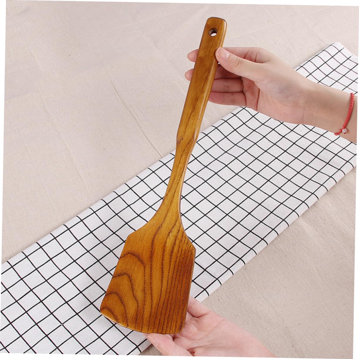 PRETYZOOM 2 Series Aparato De Cocina De Madera Sartén Cacerola Pala Antiadherente Pala De Comida Gadget De Cocina Accesorios De Cocina Light Brown 2 Piezas*2