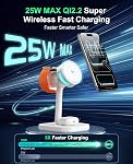 2026 New 25W Qi2.2 4-in-1 Charging Station with TEC Active Cooling and Night Light,Magnetic Fast Wireless Charger Stand for Magsafe Charger,for iPhone17/16/15/14/13/12,Apple Watch,AirPods,Samsung S26