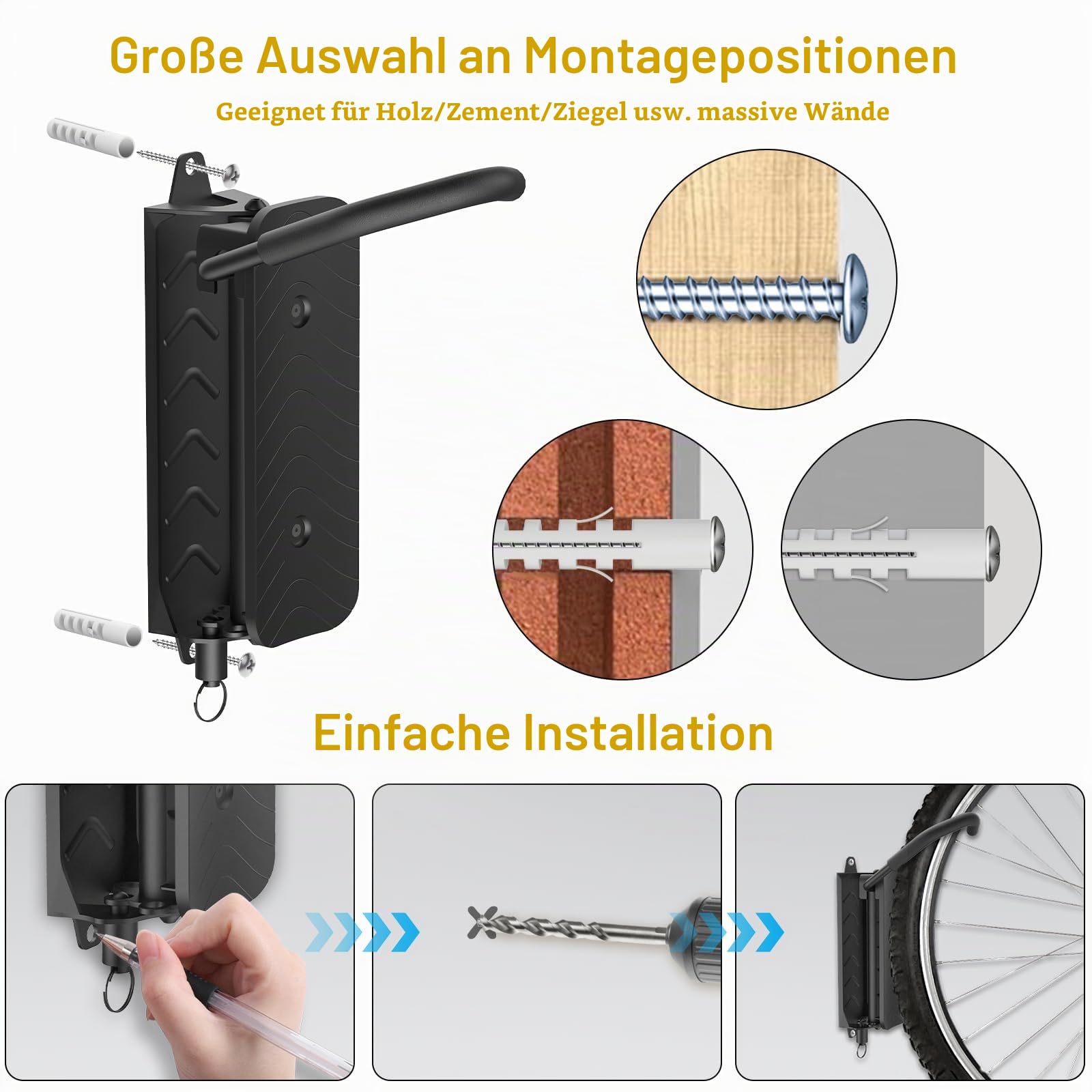 Fahrrad Wandhalterung, Fahrradträger Vertikal 32kg Tragkraft