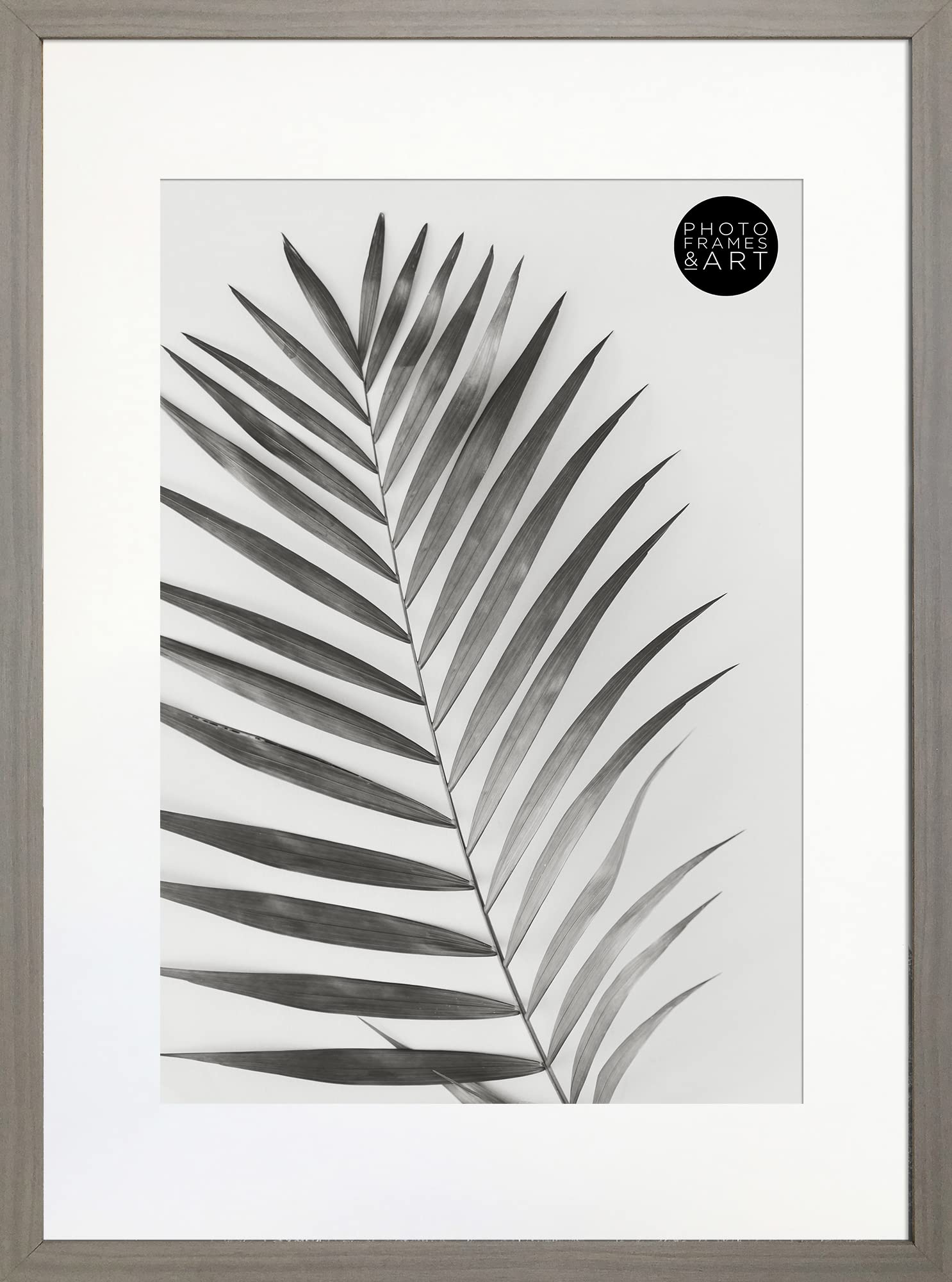 pf+a Oxford A3 Frame With Mount - Grey Styrene A2 Photo Frame - Perspex Window - Modern Thin Poster Frame