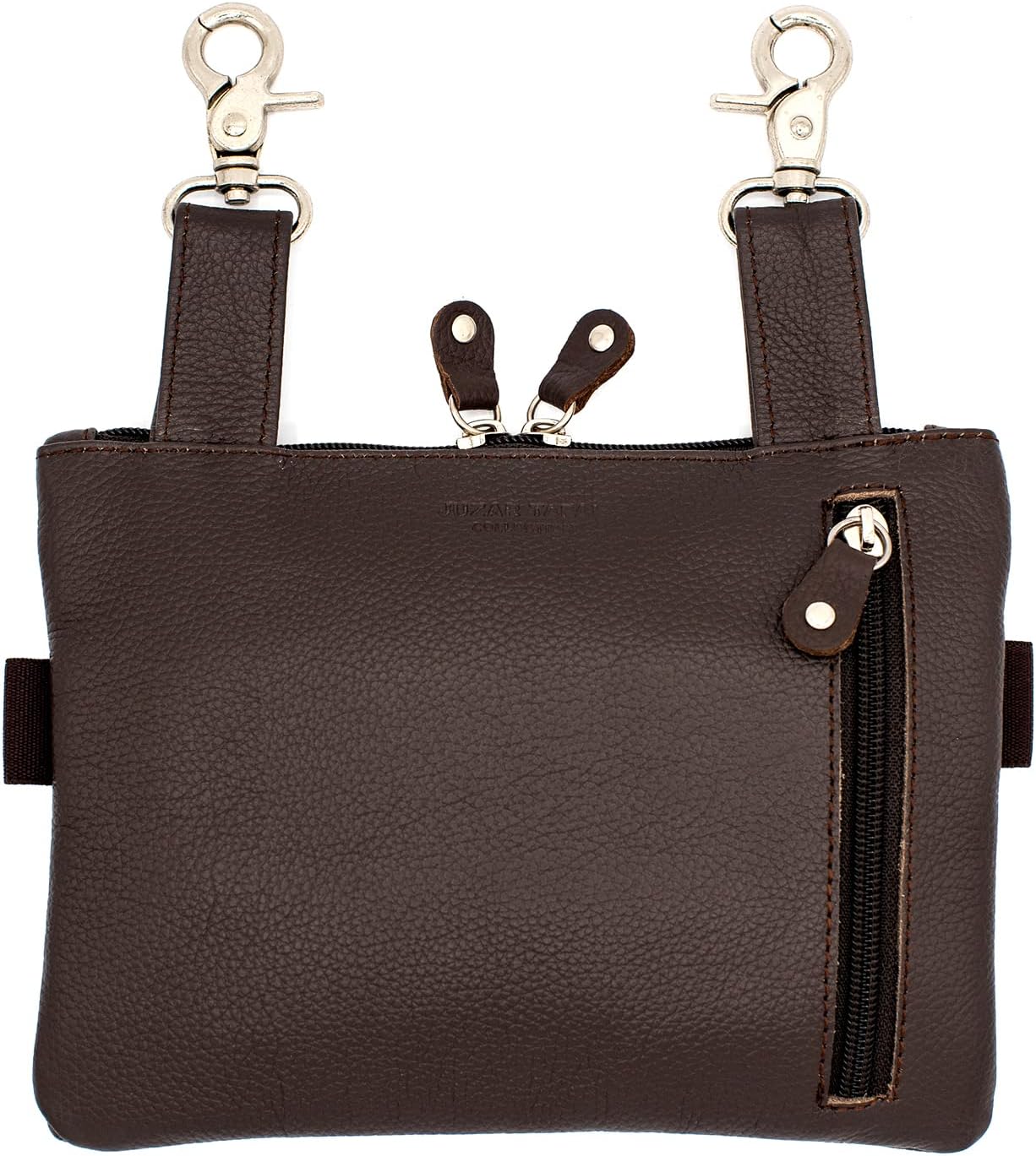 Leather Waist Bags, Hip waist Belt Bag For Women, Top Grain Leather Crossbody Bags Clipon Fanny Pack for Men Made in Pakistan (Brown)