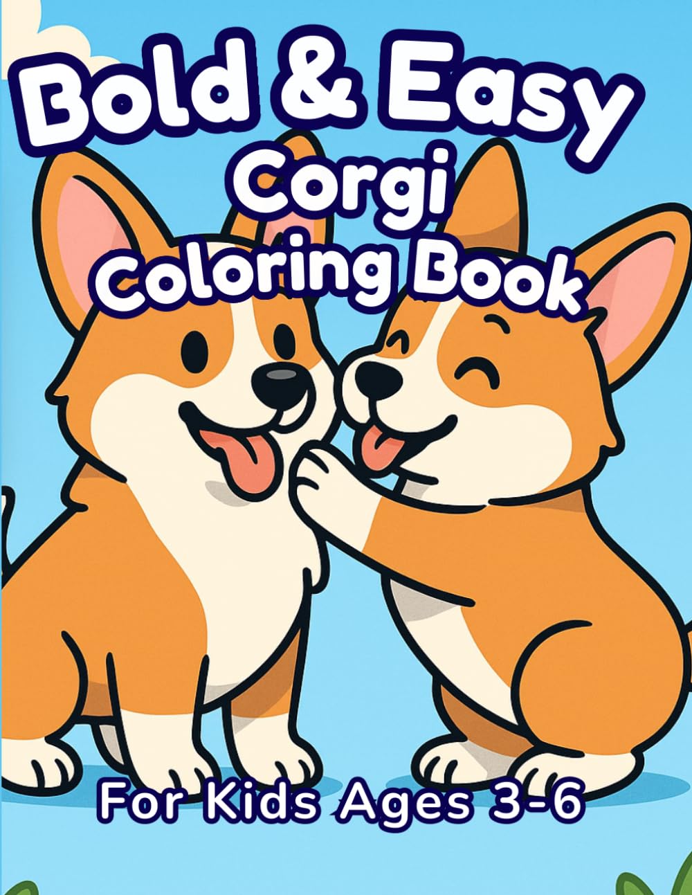 Bold and Easy Corgi Coloring Book for Kids Ages 3–6: Simple and Fun Dog Coloring Pages for Beginners