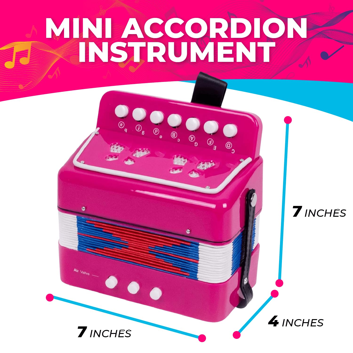Amazon.com: Kids Toy Accordion with 7 Vocal Keys. Portable Mini