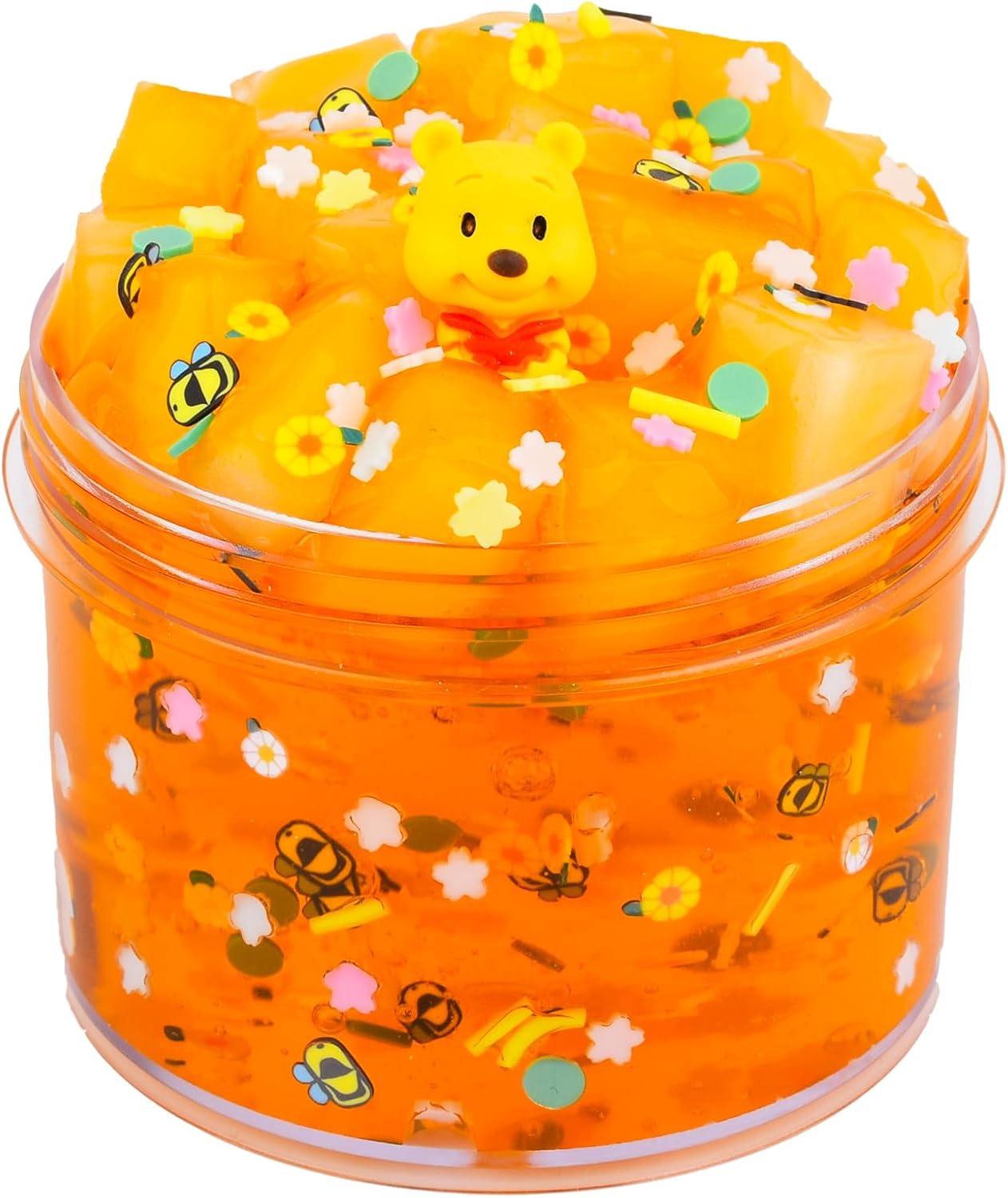 Poaowsia Orange Jelly Cube Crunchy Slime, Super Soft Clear