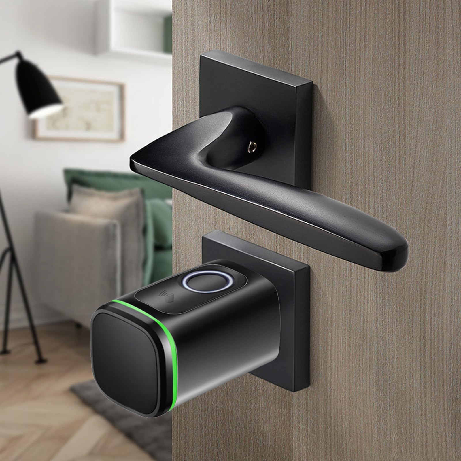 Cylindre de serrure intelligent, à empreintes digitales, serrure électronique avec empreinte digitale, 60 mm, avec 2 cartes clés, prise en charge de l'application Smart Life, IP53