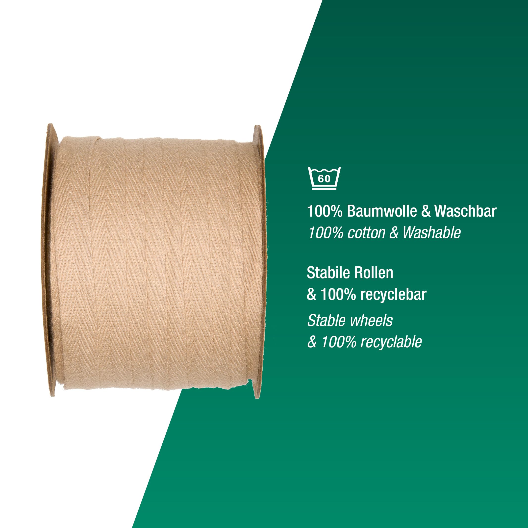 Halbach Nastro Di Cotone 10 Mm X 30 M – 100% Cotone, Grigio Scuro, Lavabile A 60°, Per Fai Da Te, Decorazioni E Cucito
